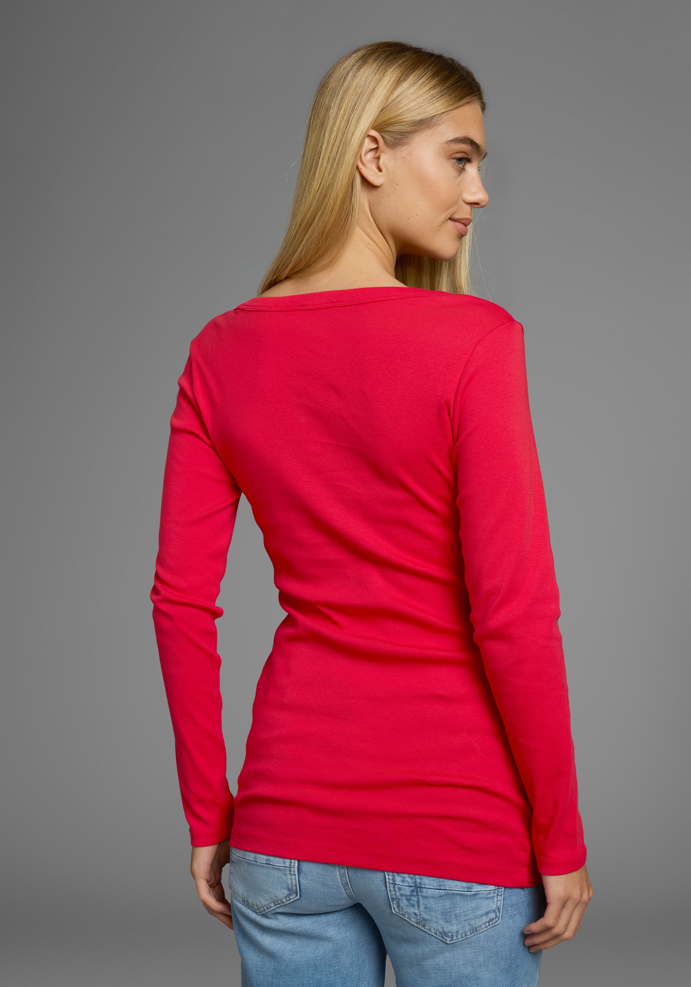 Thumbnail - Flashlights Langarmshirt 2er-Pack, sehr figurbetonter Schnitt, Rundhalsausschnitt, aus 100% Baumwolle