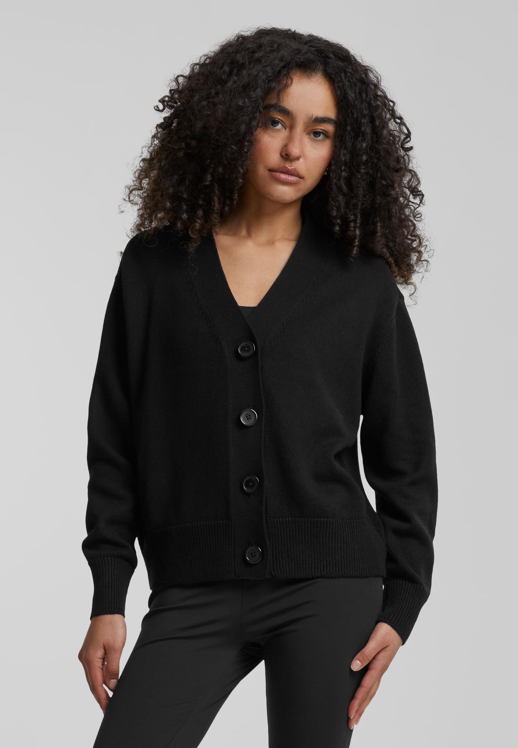 URBAN CLASSICS Strickjacke »Urban Classics Damen Ladies Rib Cardigan«
