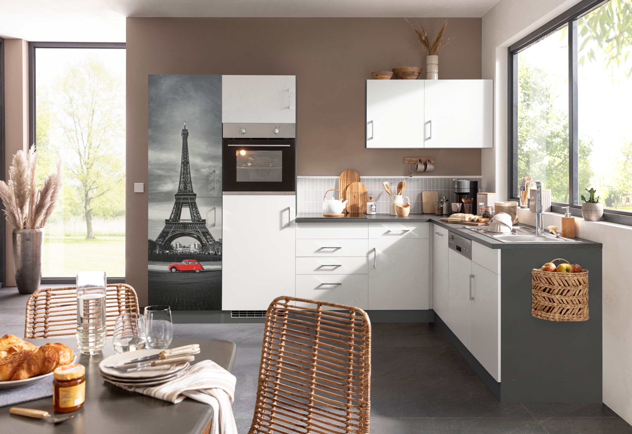 KOCHSTATION Küchenzeile "KS-Paris – Küchen mit einzigartigen Fotomotiven au günstig online kaufen