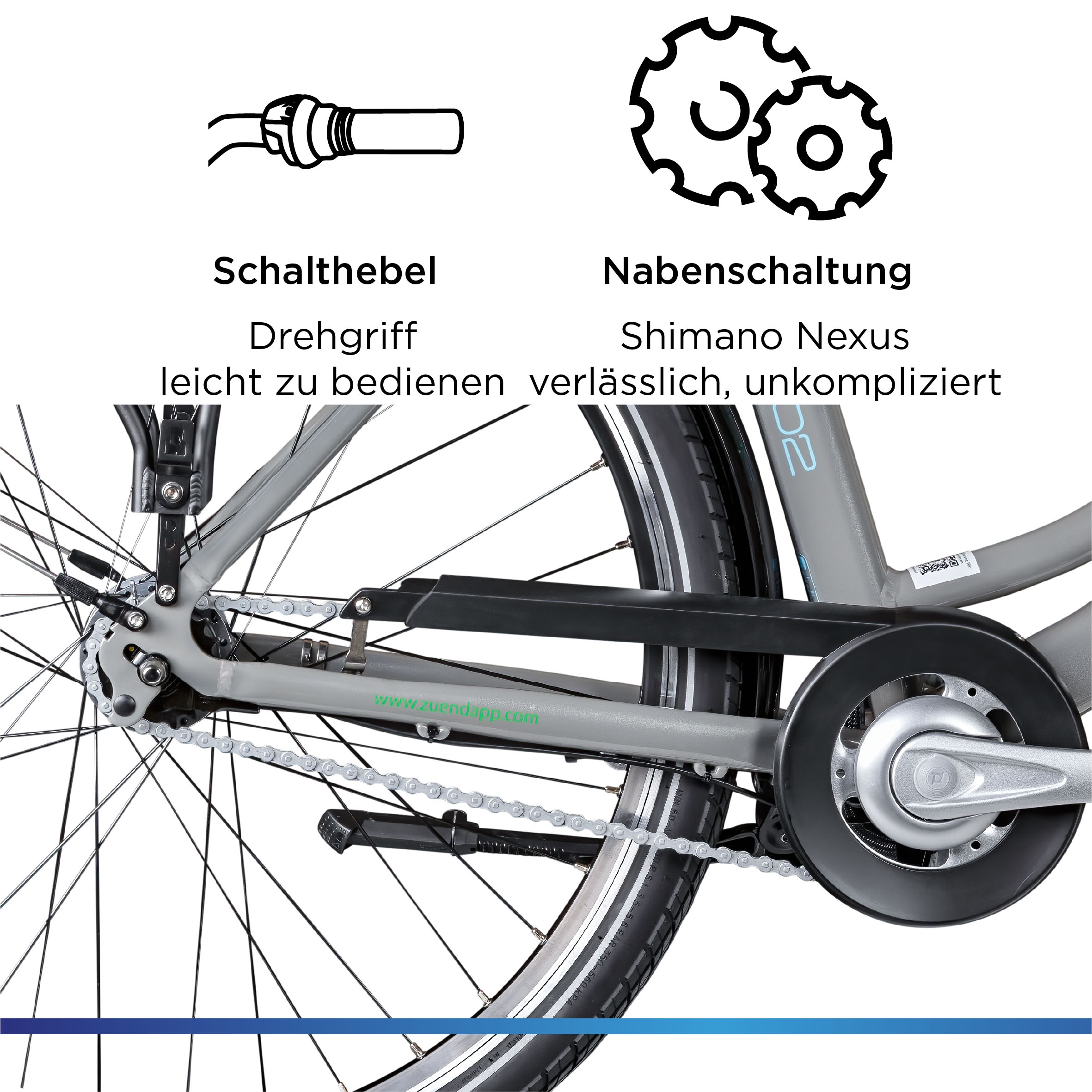 Zündapp E-Bike »Z502«, 7 Gang, Frontmotor 250 W