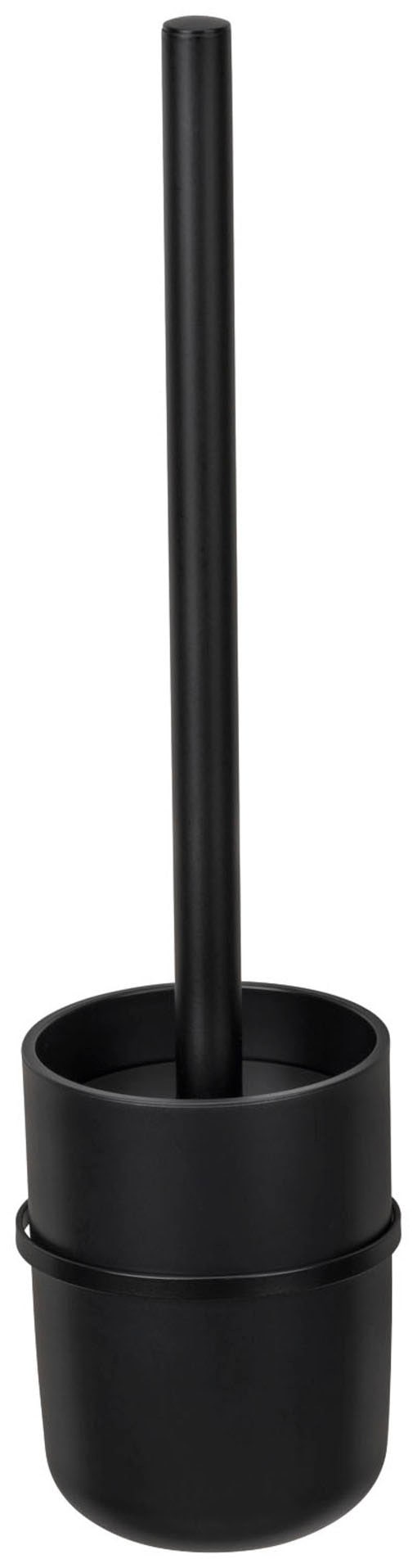 WENKO WC-Garnitur »Turbo-Loc® Carpino«, aus Kunststoff-Metall, schwarz, Befestigen ohne Bohren
