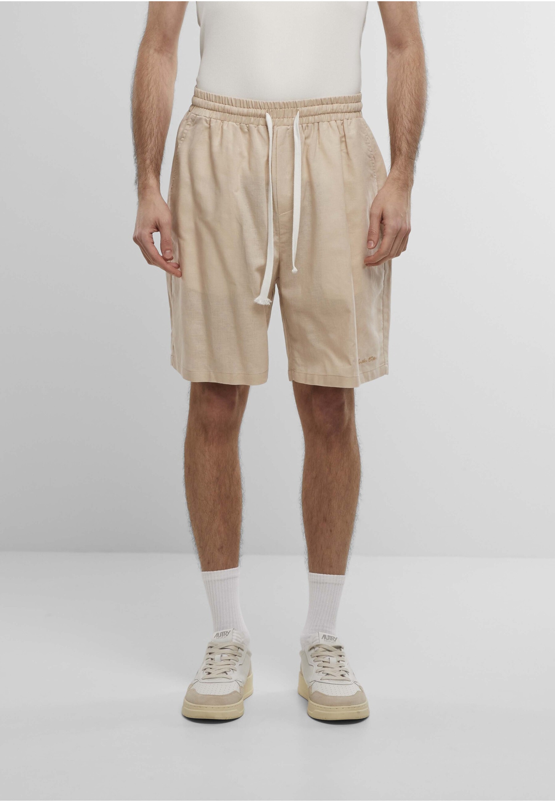 Another Cotton Lab Shorts »Another Cotton Lab Logo Stitched Linen Shorts«