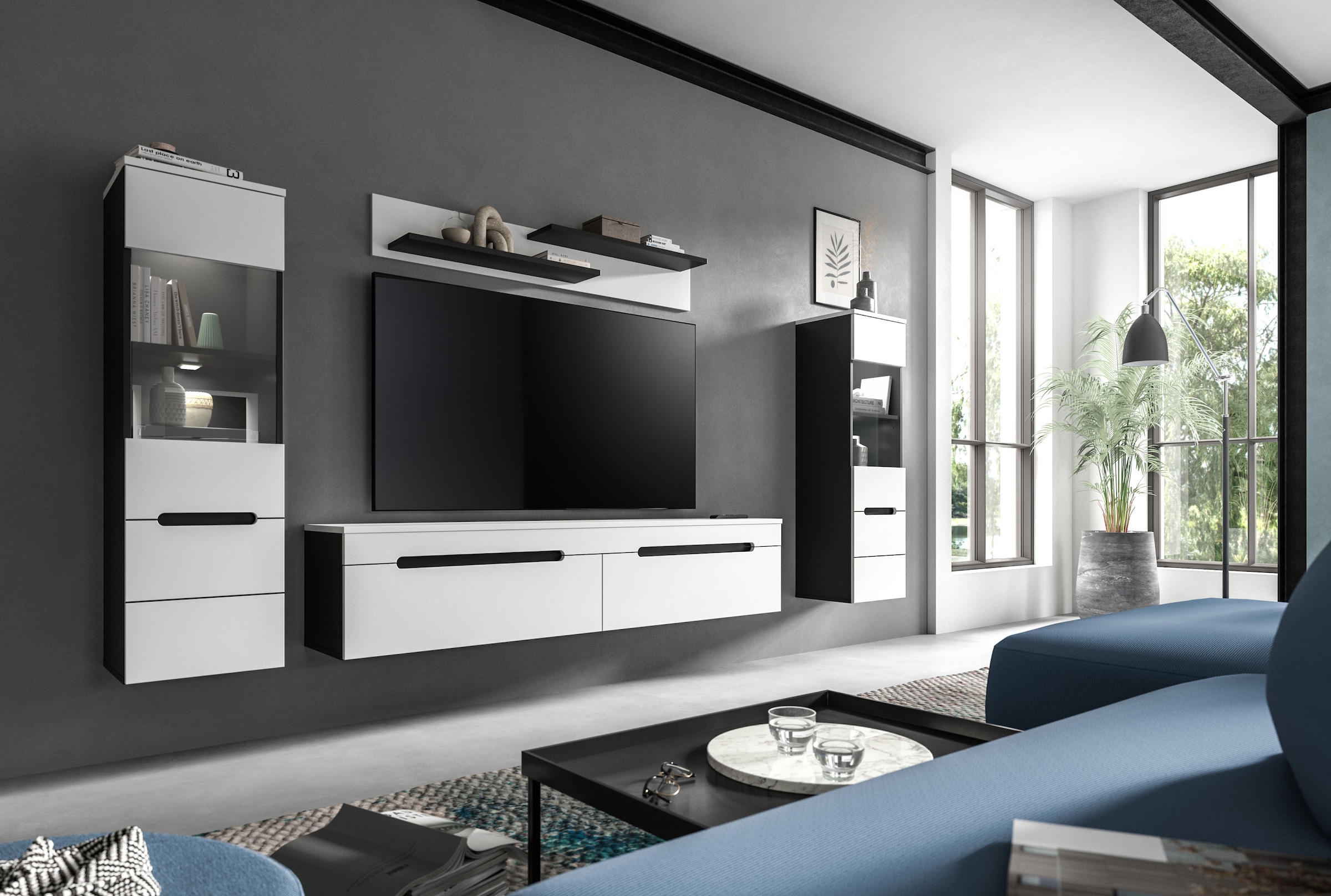 Home affaire Wohnwand "REHAT, TOPSELLER, 4-teilig, inkl. Beleuchtung, stehe günstig online kaufen