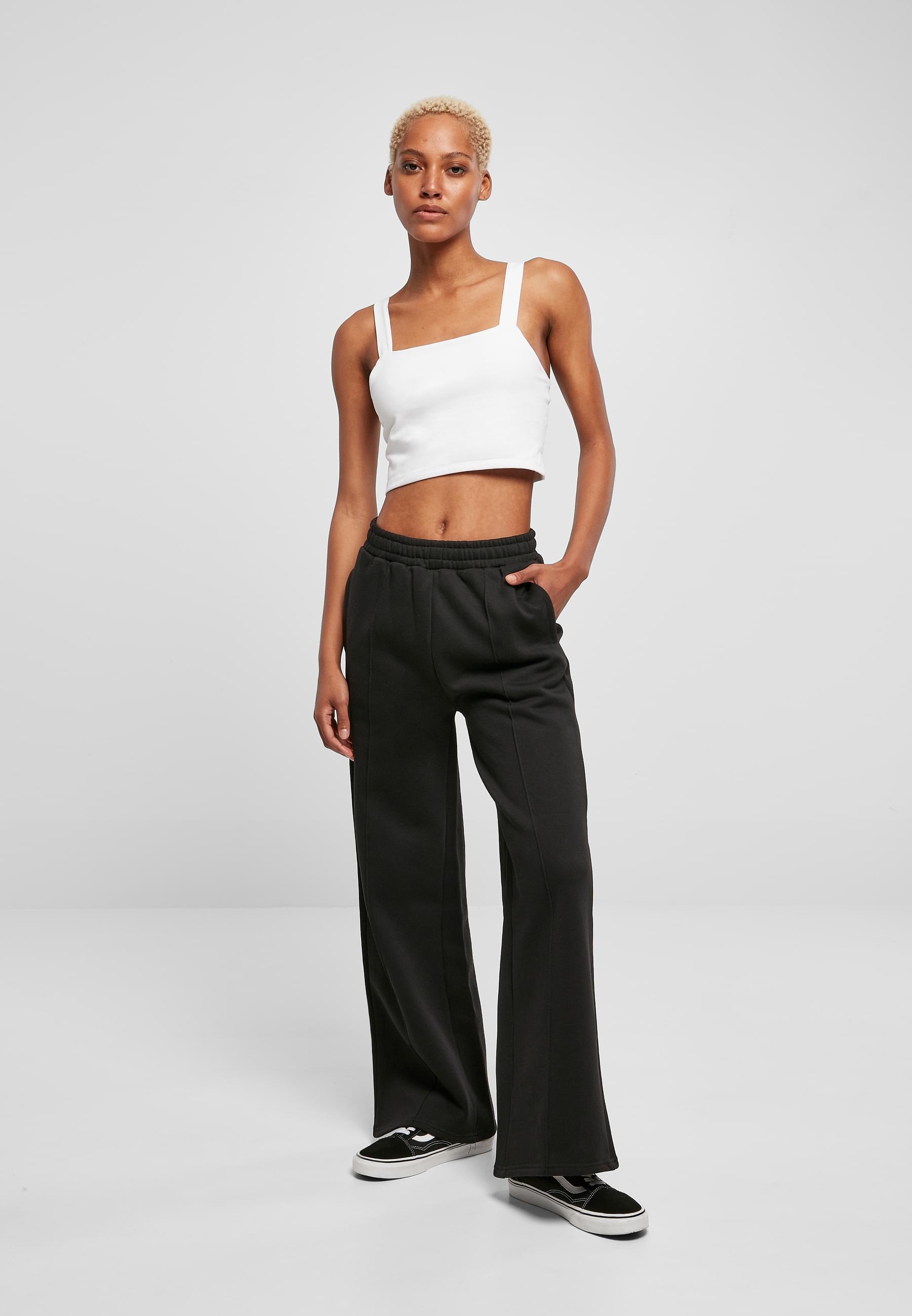 URBAN CLASSICS Stoffhose »Urban Classics Damen Ladies Straight Pin Tuck Sweat Pants«, (1 tlg.)