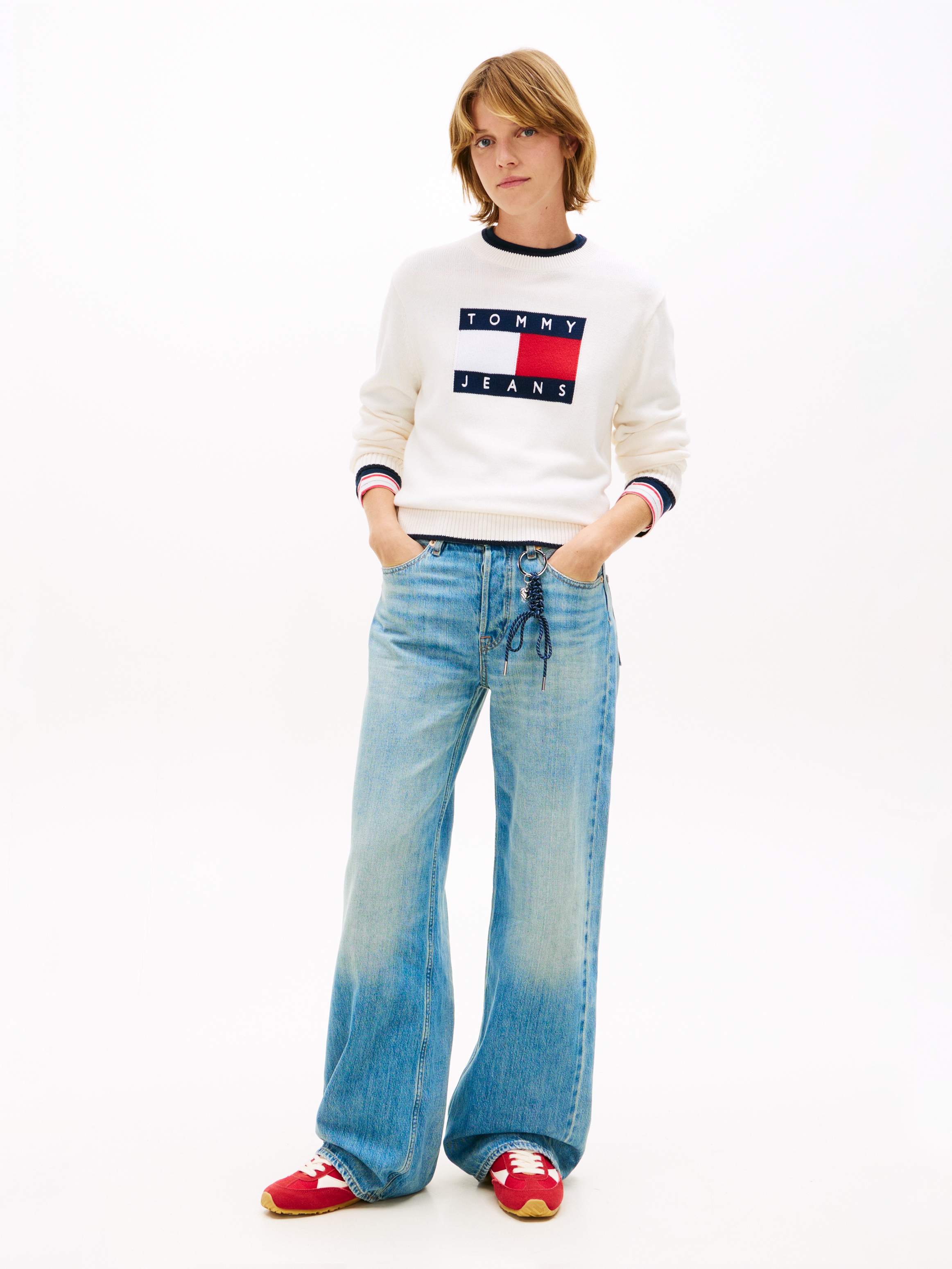 Tommy Jeans Strickpullover »TJW TIPPING FLAG SWEATER EXT«