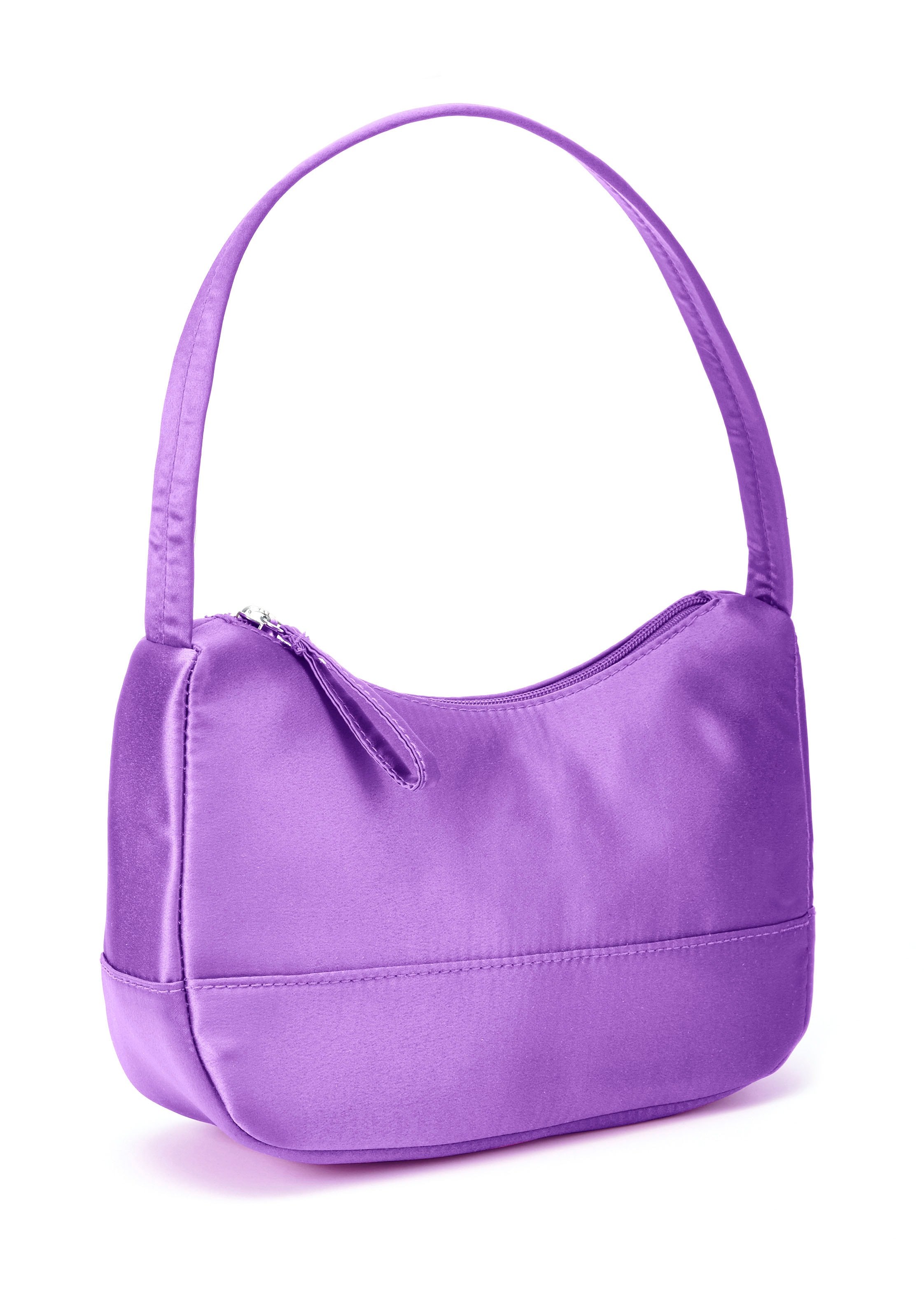 LASCANA Mini Bag, aus Satin, Schultertasche, Henkeltasche, Mini Bag, Trend Farbe Lila