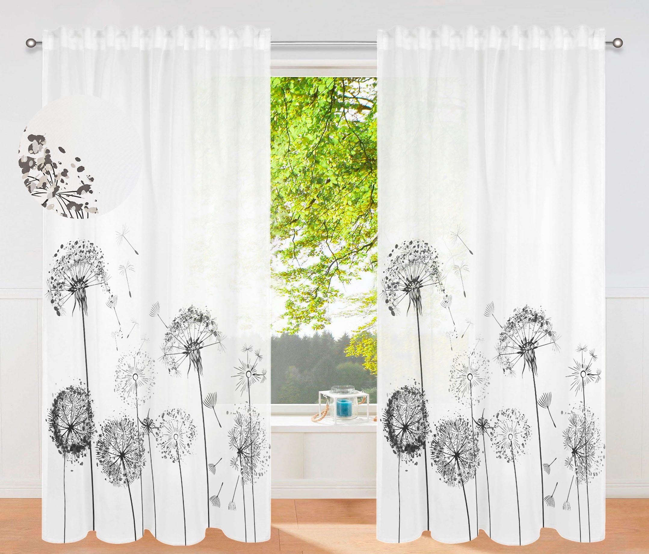 OTTO home Gardine »Nannette« Multifunktionsband 1 Stk. tlg. halbtransparent, gemustert, pflegeleicht, verschiedene Größen,