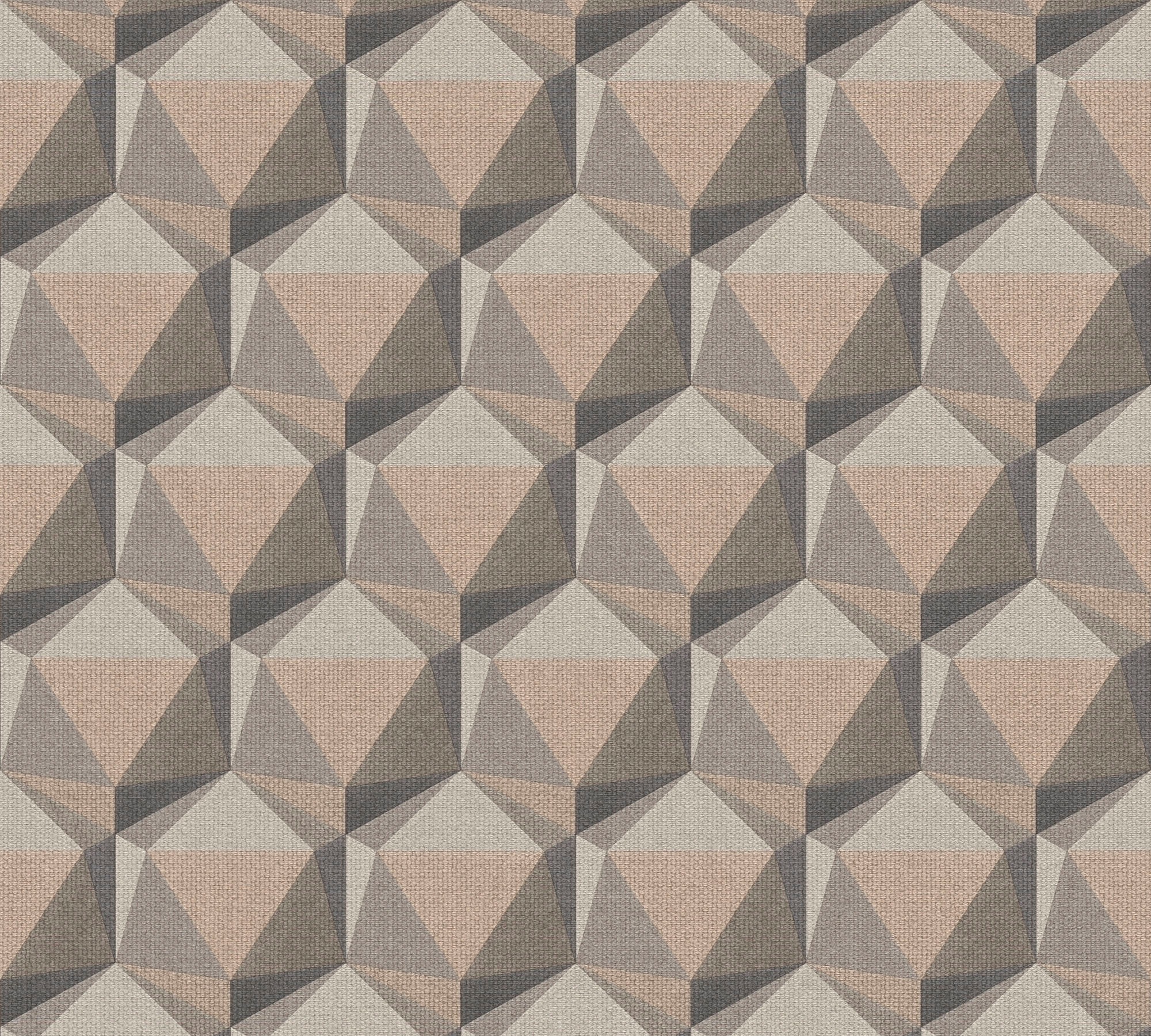 A.S. Création Vliestapete »Nara Grafisch 3D Effekt« gemustert | matt | neutral leicht strukturiert 3D Muster Grafiktapete Tapeten Wohnzimmer Schlafzimmer Küche Flur Büro