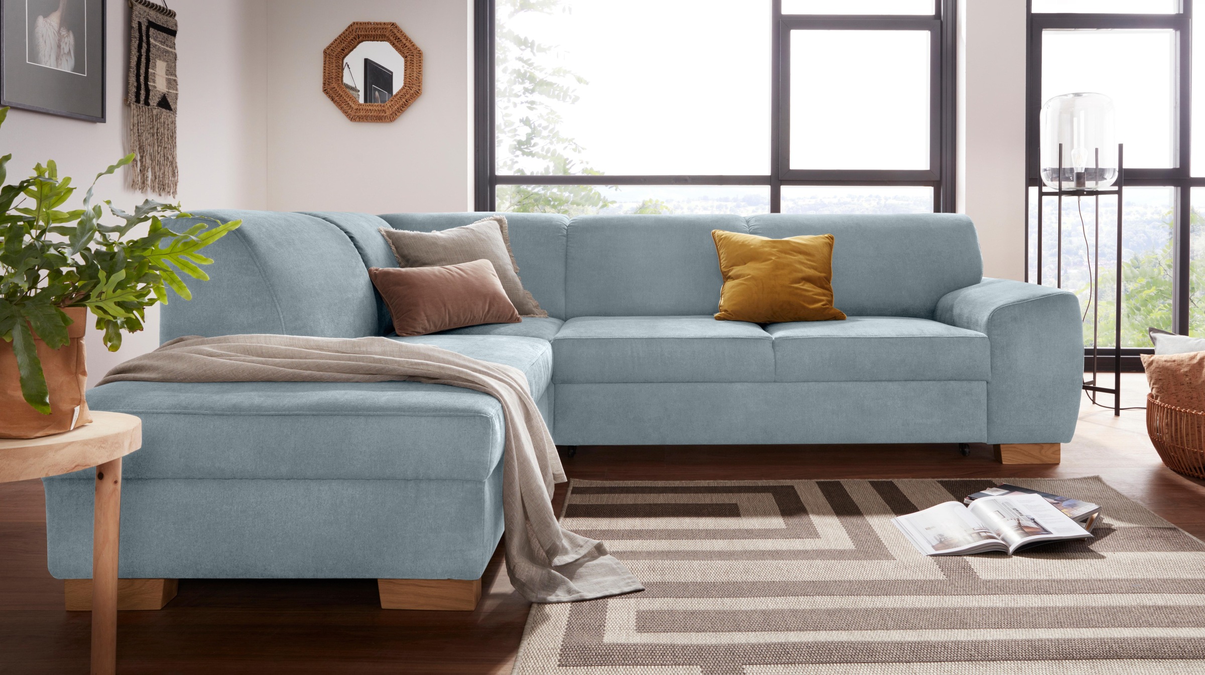 DOMO collection Ecksofa »Incanto kubische Formensprache, komfortabel, L-Form«, wahlweise mit Bettfunktion