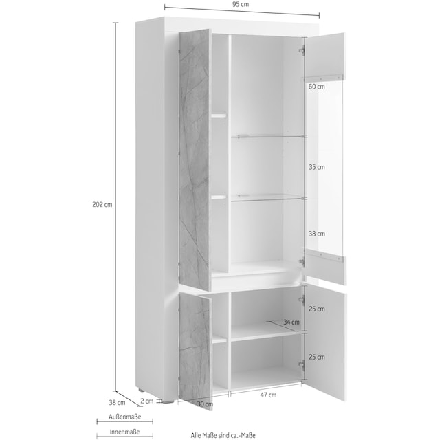 Breite Marble«, affaire kaufen Marmor-Optik Dekor, Vitrine Home einem cm BAUR edlen 95 | »Stone mit