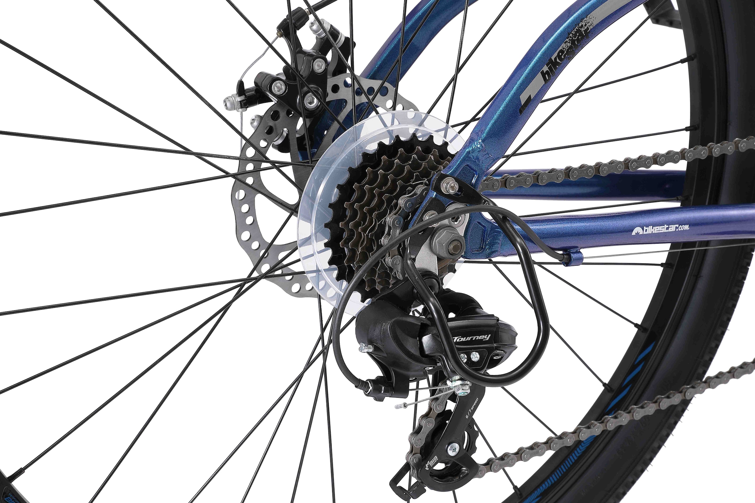 Bikestar Mountainbike, 21 Gang, Shimano, RD-TY300 Schaltwerk, Kettenschaltung, für Damen und Herren, Kettenschaltung