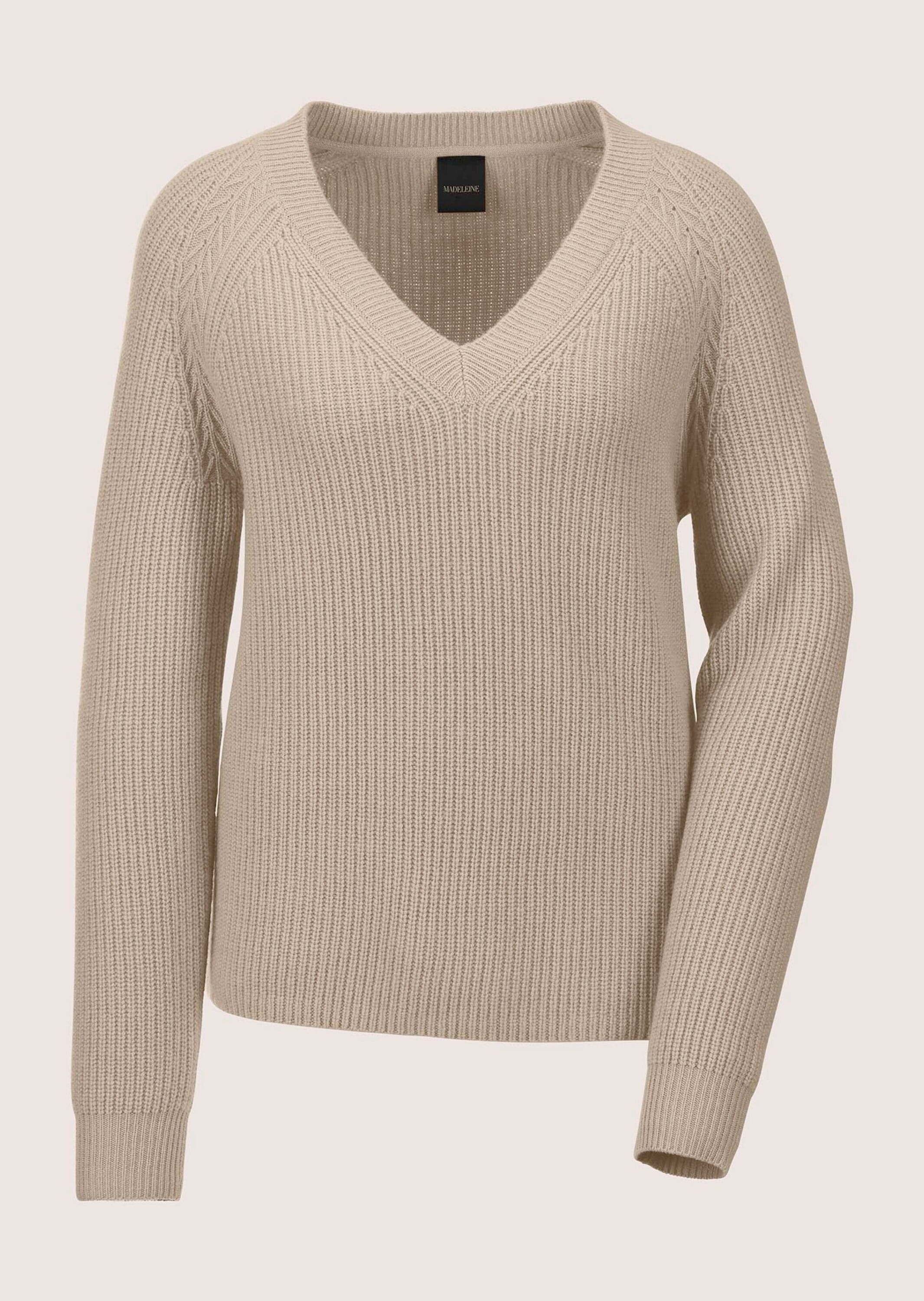 MADELEINE Longpullover "Pullover Langarm V-Ausschnitt-Pullover Strick" günstig online kaufen