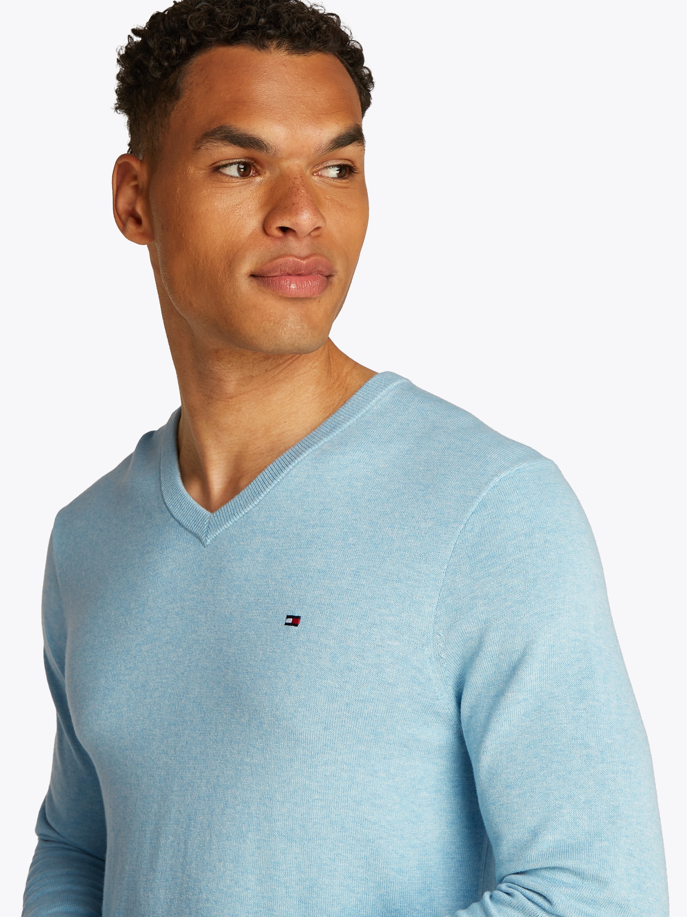 Tommy Hilfiger Strickpullover "ESSENTIAL COTTON V NECK mit V-Ausschnitt und günstig online kaufen