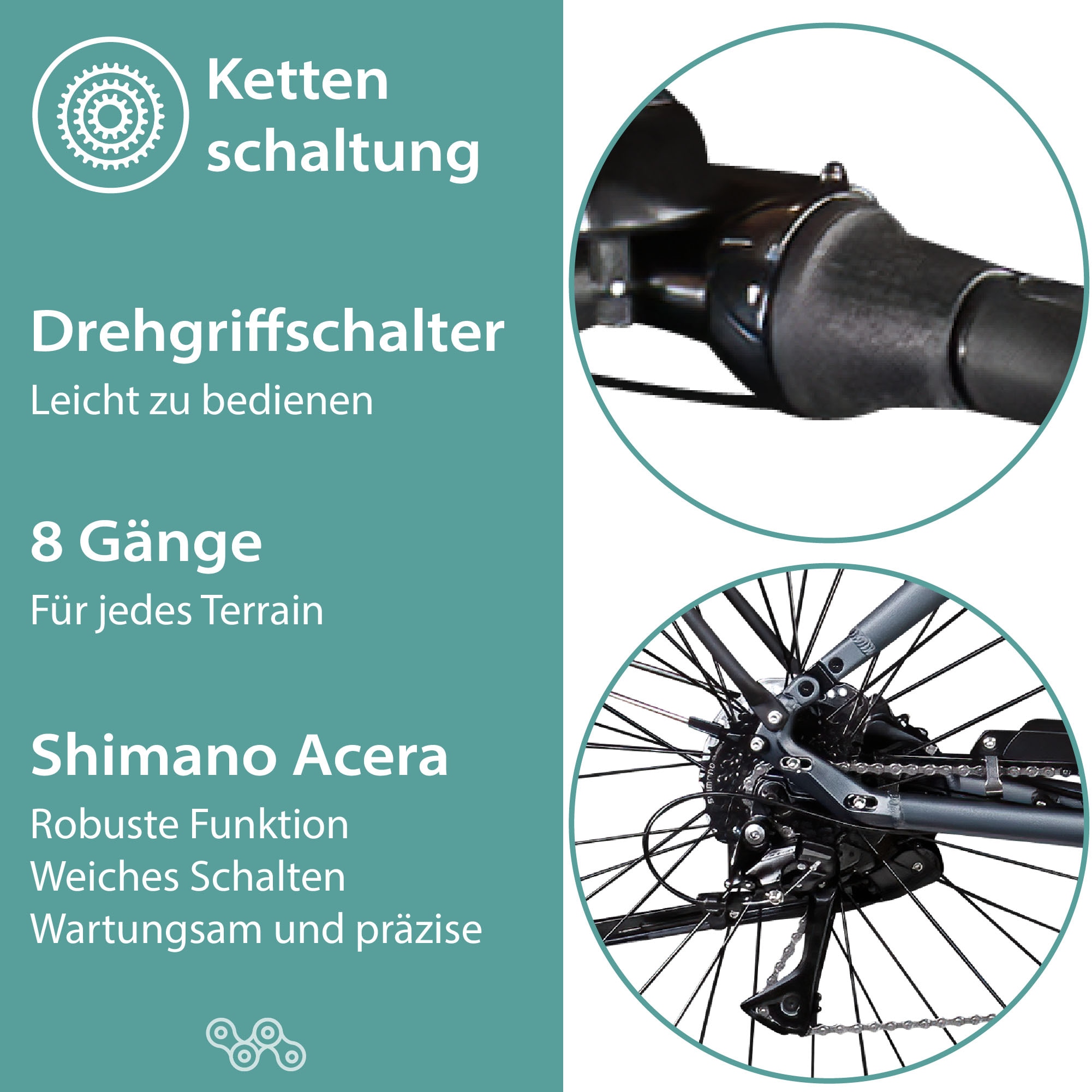 Tretwerk E-Bike »Amber«, 8 Gang, Shimano, Acera M3020 SGS, Mittelmotor 250 W, E Bike Damen 28" Elektrofahrrad 155 - 185cm Hollandrad