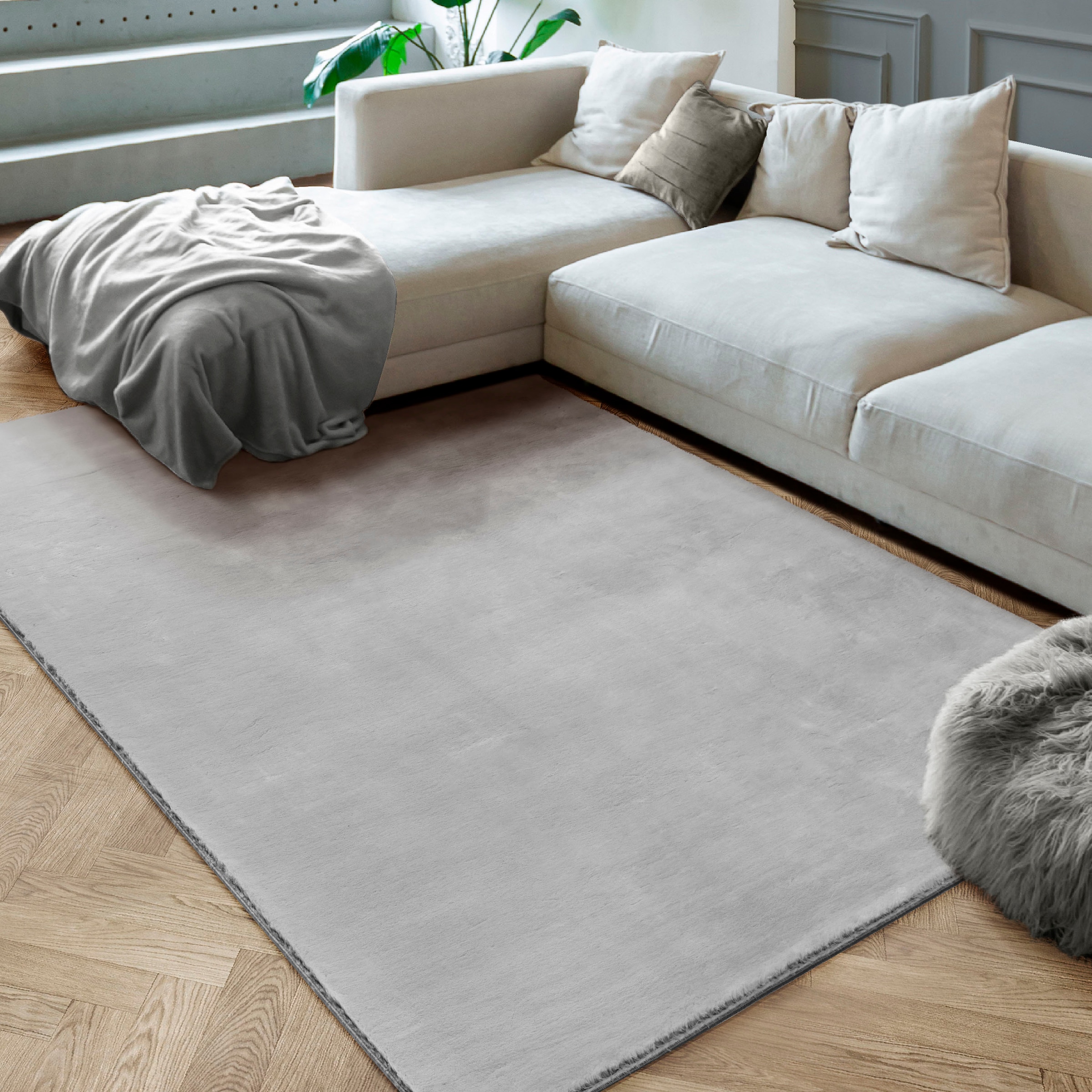 merinos Teppich »Maximo 30«, rechteckig, 16 mm Höhe, weicher dichter Kurzflor, Kunstfellteppich, Fell Haptik, Wohnzimmer