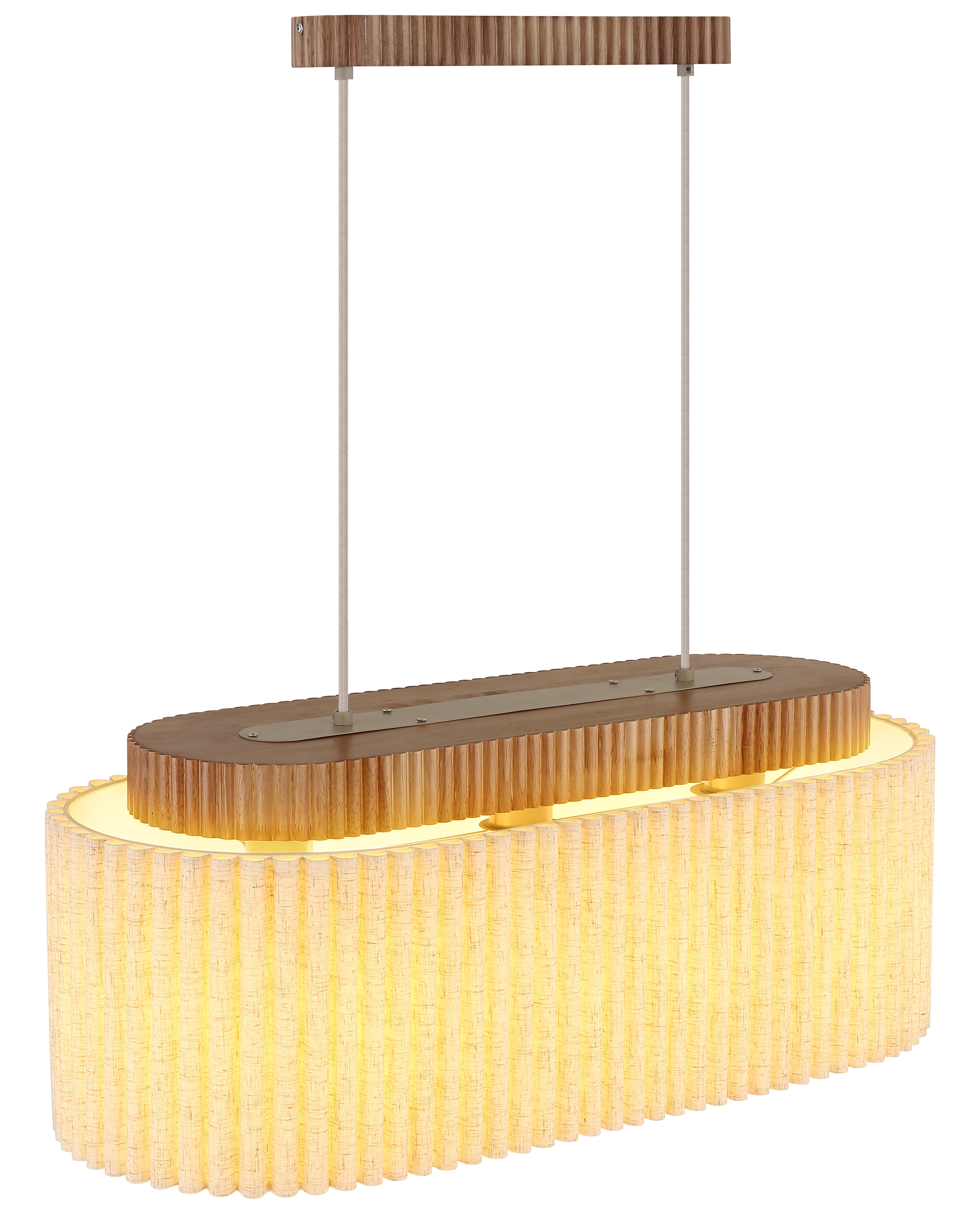 GLOBO LIGHTING Hängeleuchte »JANNIE« E27 1 Stk. Hängeleuchte Holz & Leinen natur, Sandfarben, höhenkürzbar, elegant