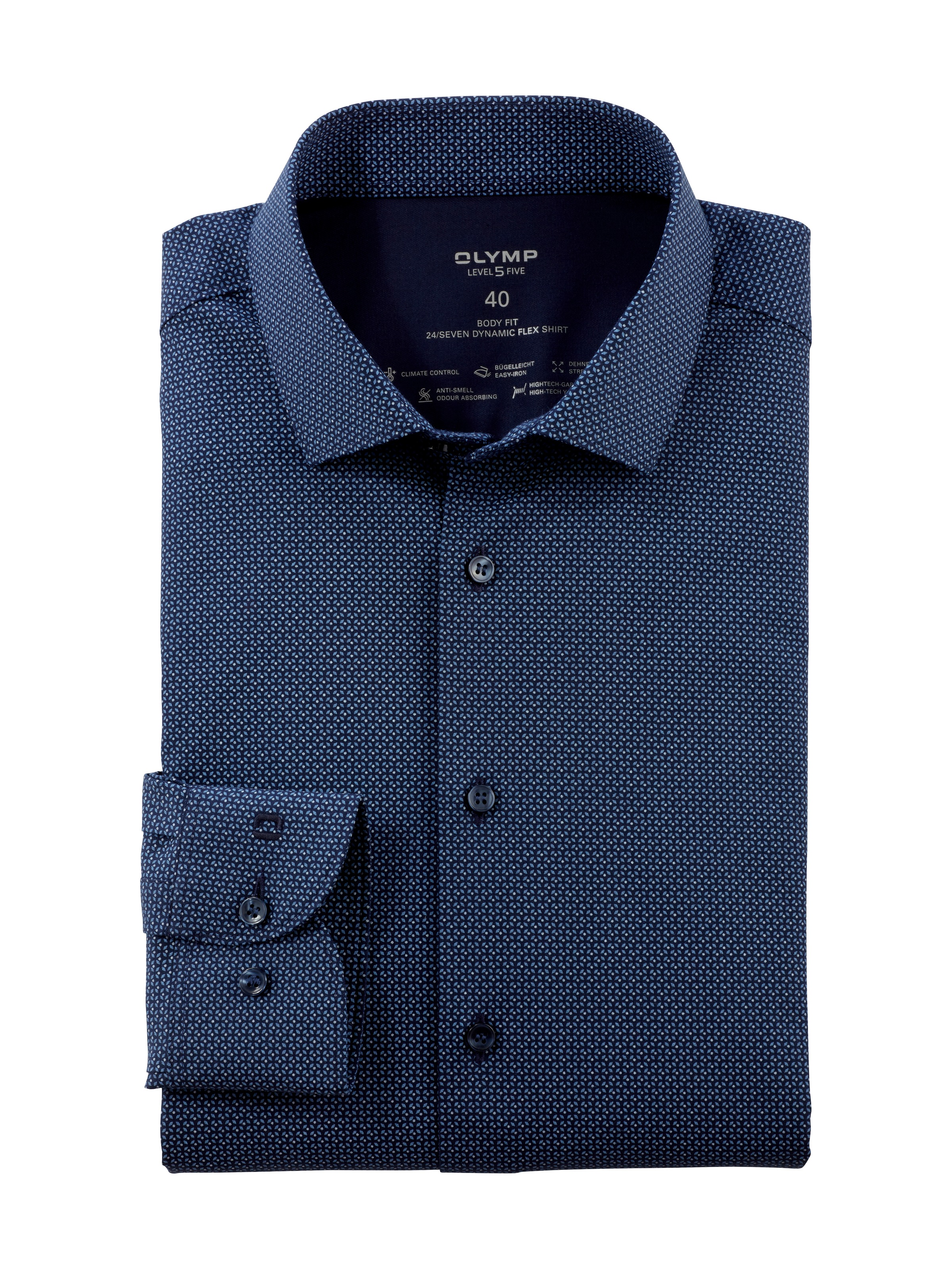 OLYMP Businesshemd »Level Five 24/Seven body fit« mit markantem Minimal-Design