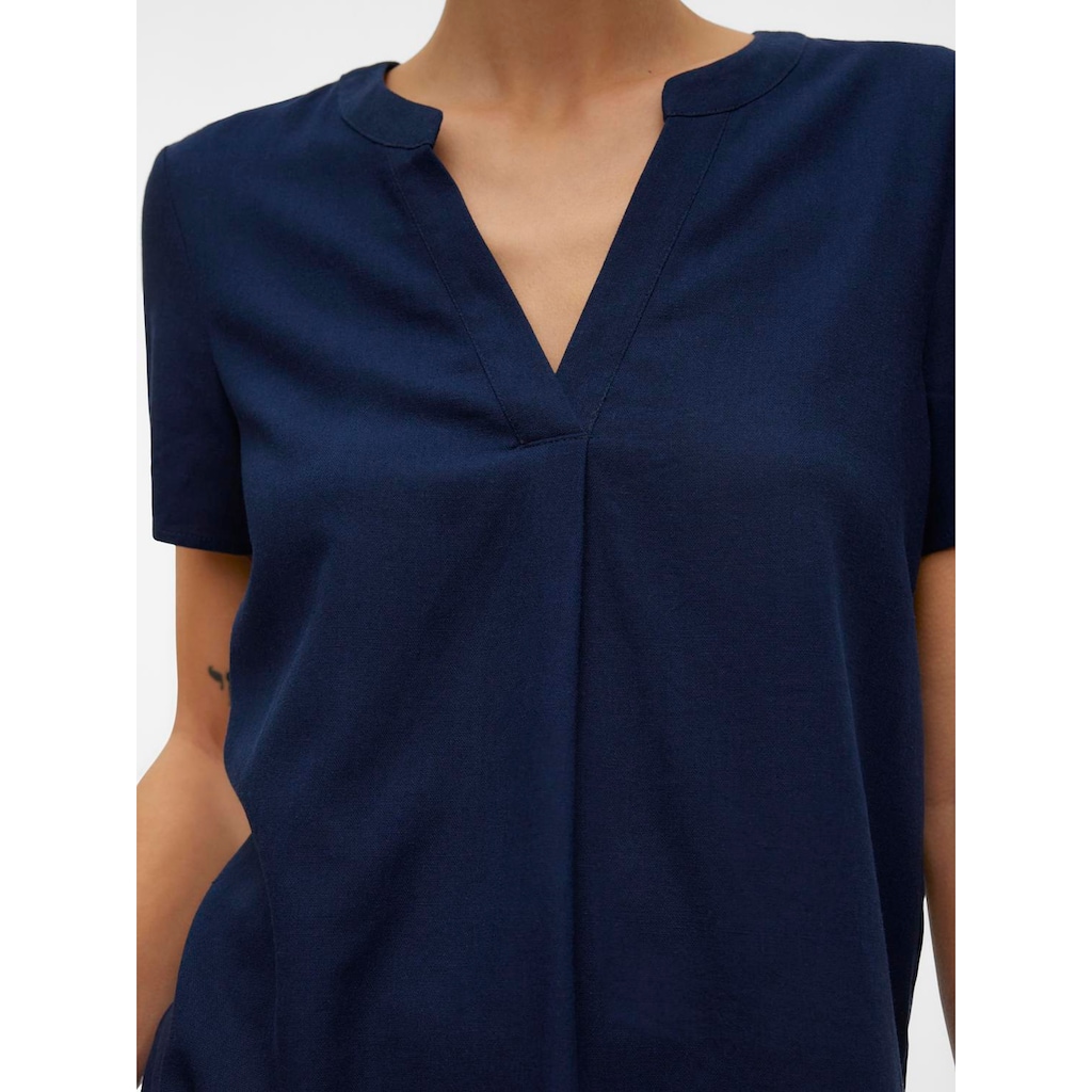 Vero Moda Blusenshirt »VMMYMILO SS V-NECK TOP WVN GA«