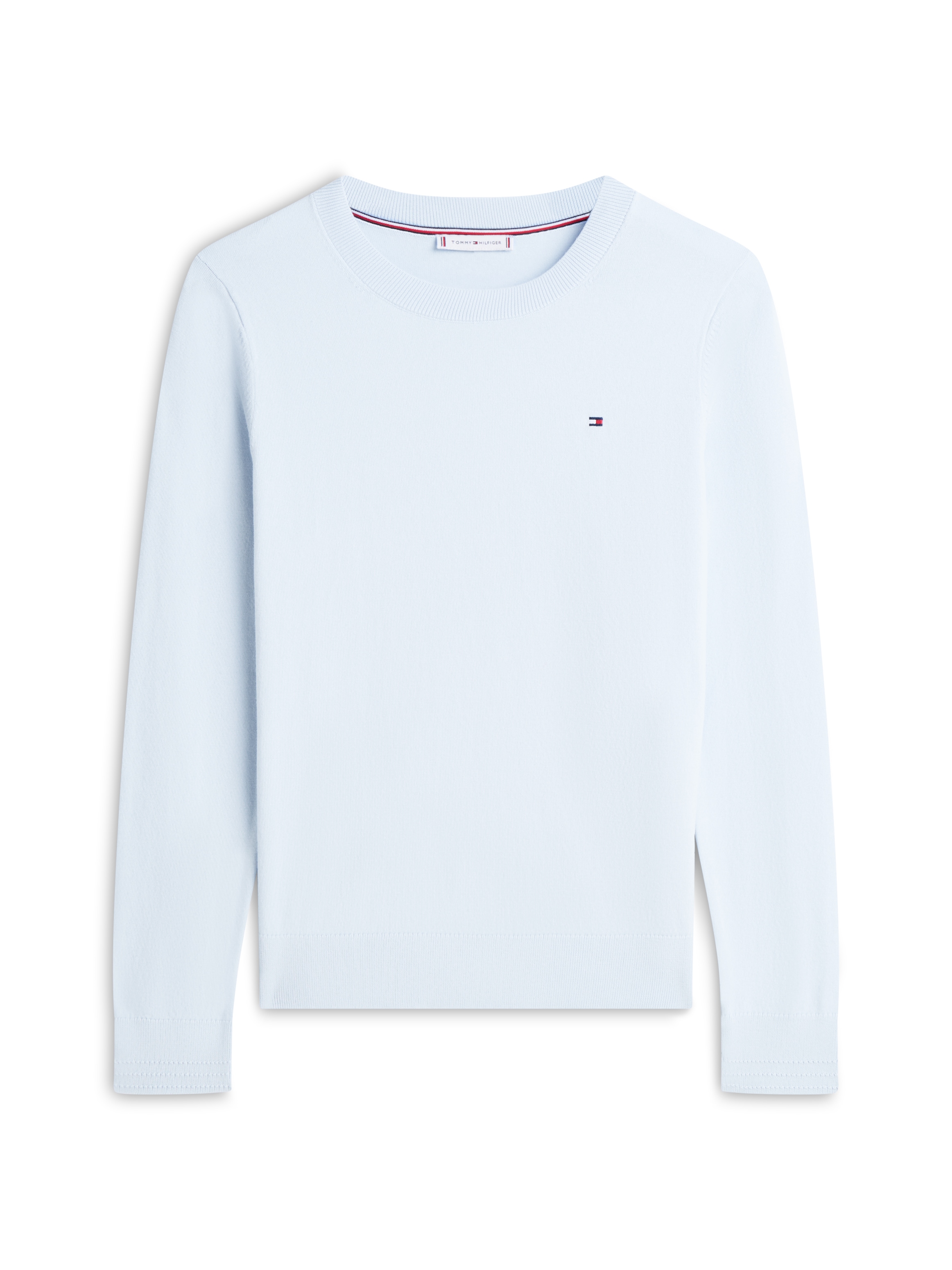 Tommy Hilfiger Rundhalspullover »CO JERSEY STITCH LS C-NK SWT«, mit Logostickerei