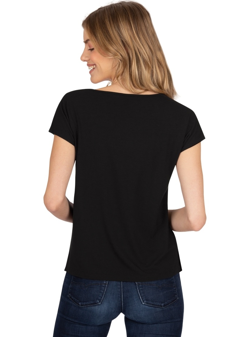 Trigema T-Shirt aus Viskose mit online BAUR Seitenschlitzen | kaufen