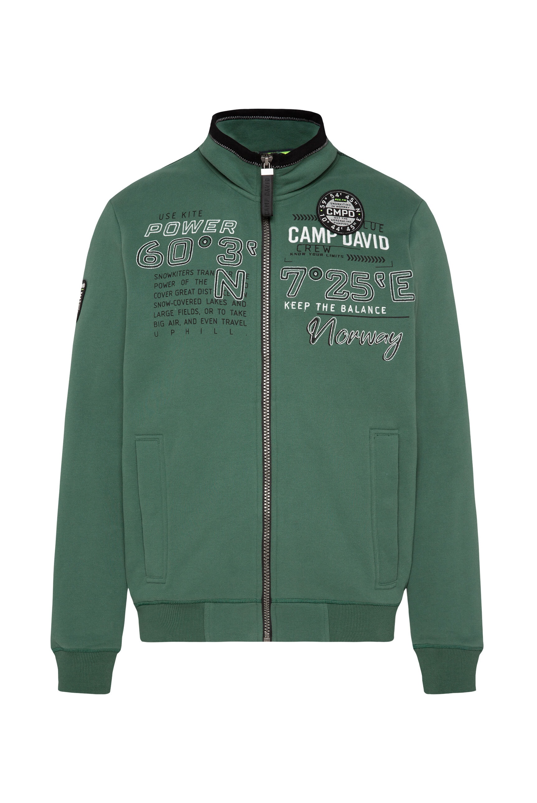 CAMP DAVID Sweatjacke, mit Stehkragen