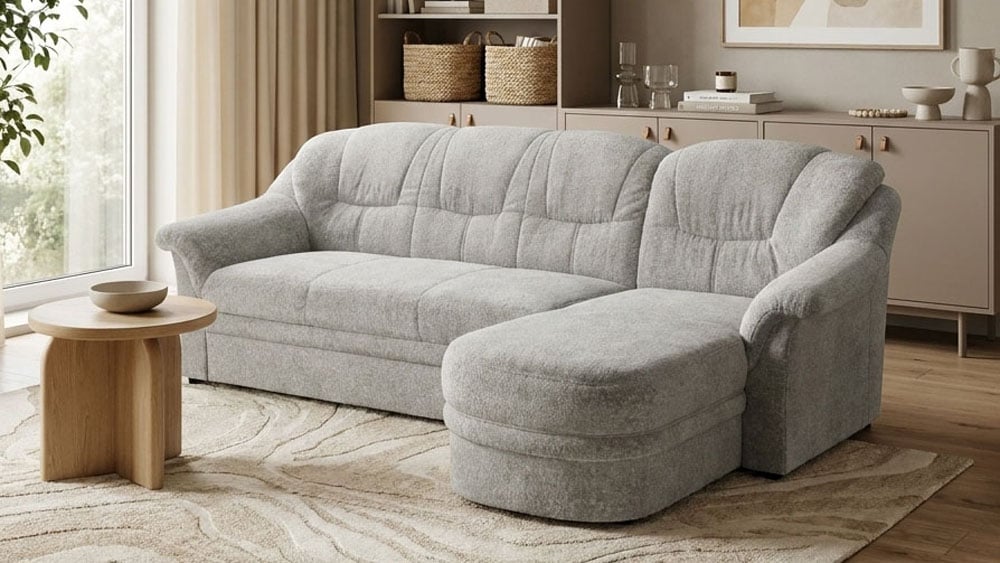 OTTO home Ecksofa "Nyborrg 234 x 142 cm, auch mit Schlaffunktion, formschön & stabil" L-Form, aus haustierfreundlichem Pet Friendly Bezug
