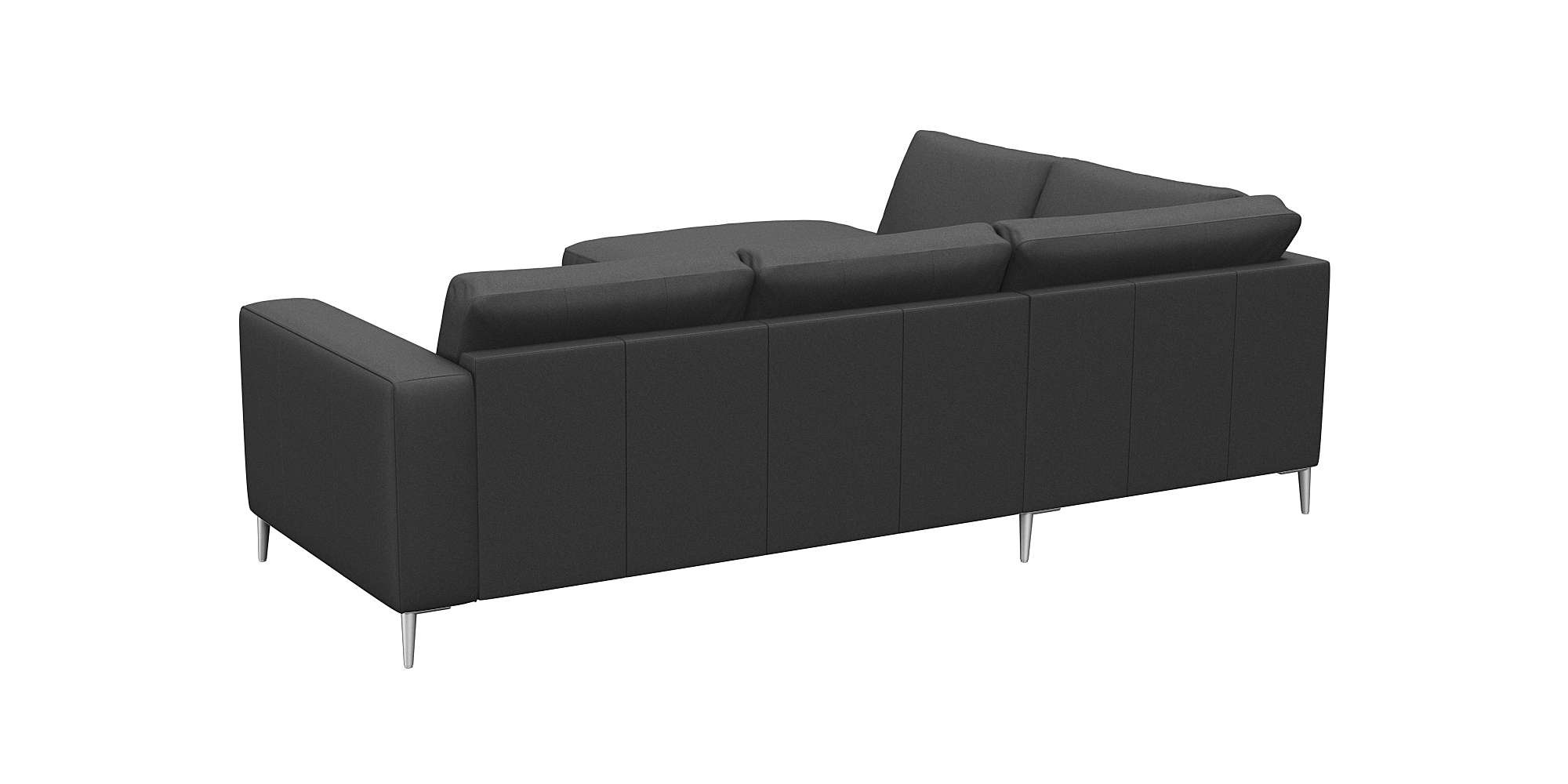 FLEXLUX Ecksofa »Fiore, L-Form«, breite Armlehnen, Füße alufarben, B/T 241/225 cm, Kaltschaum im Sitz