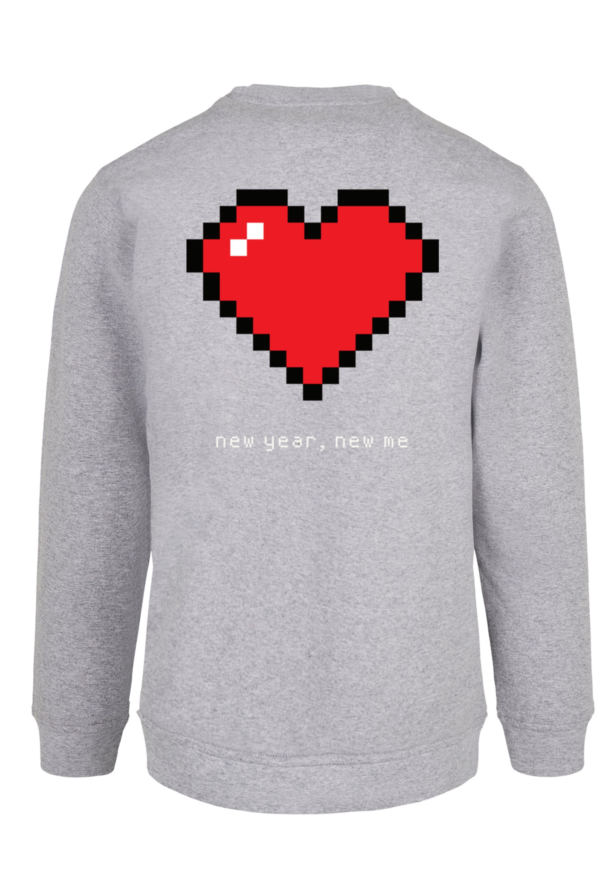 F4NT4STIC Kapuzenpullover »Pixel Herz Happy New Year Silvester« Print