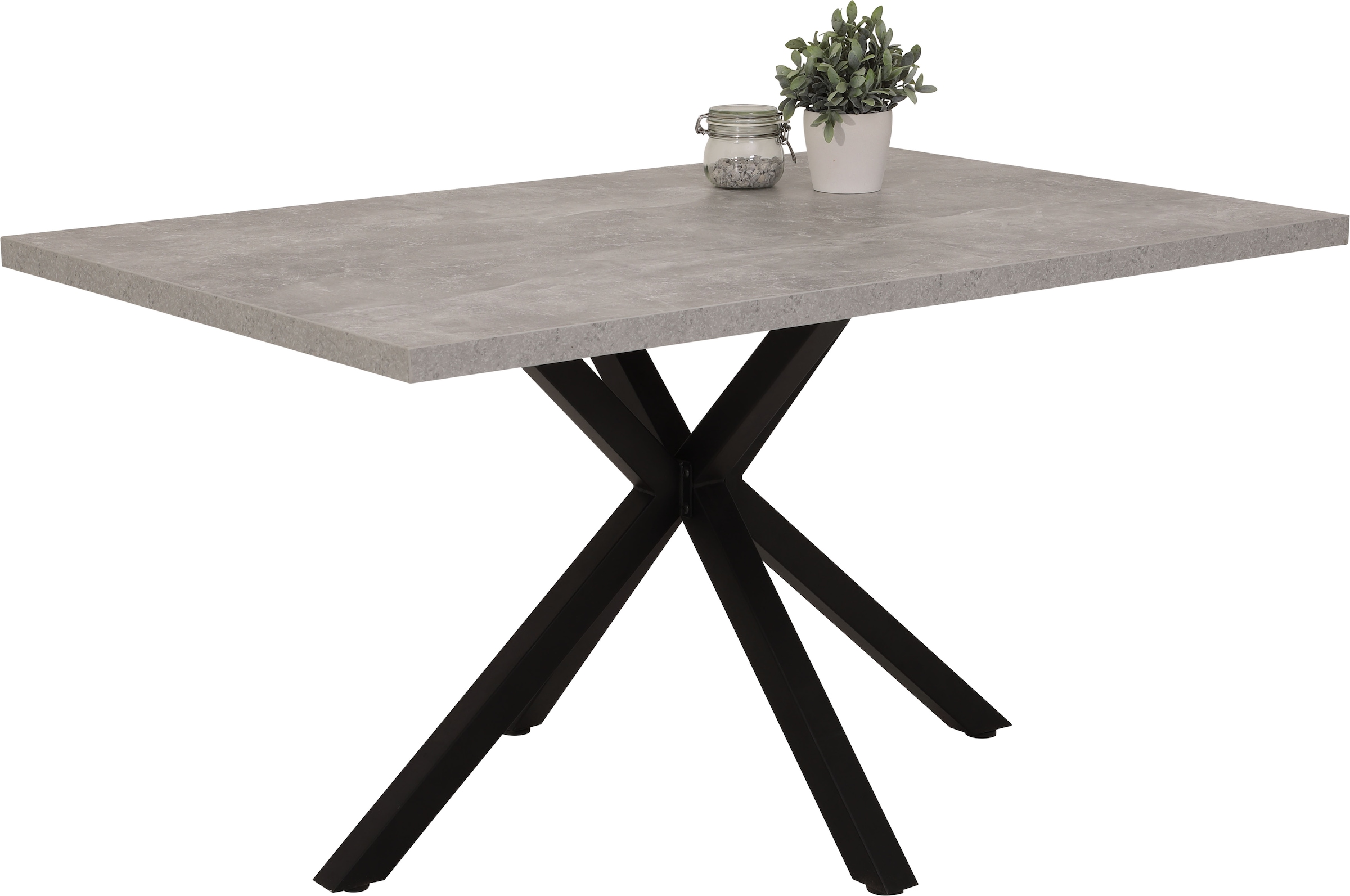 HELA Essgruppe »SPREE«, (4 tlg.), Esstisch 140x90 cm mit Dickkante, Microfaserbezug