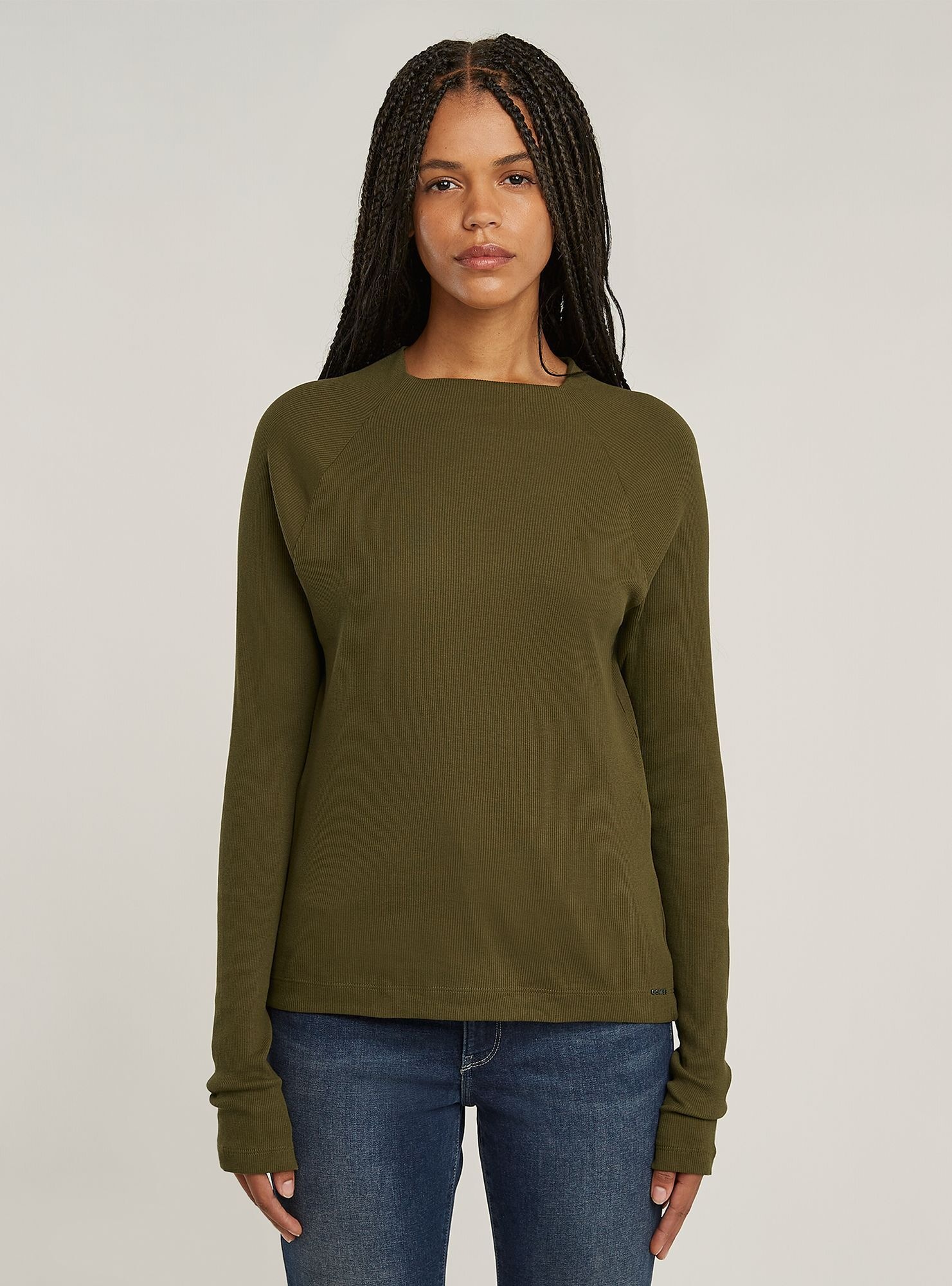 G-STAR T-Shirt "Slim Rib Mock Top" günstig online kaufen