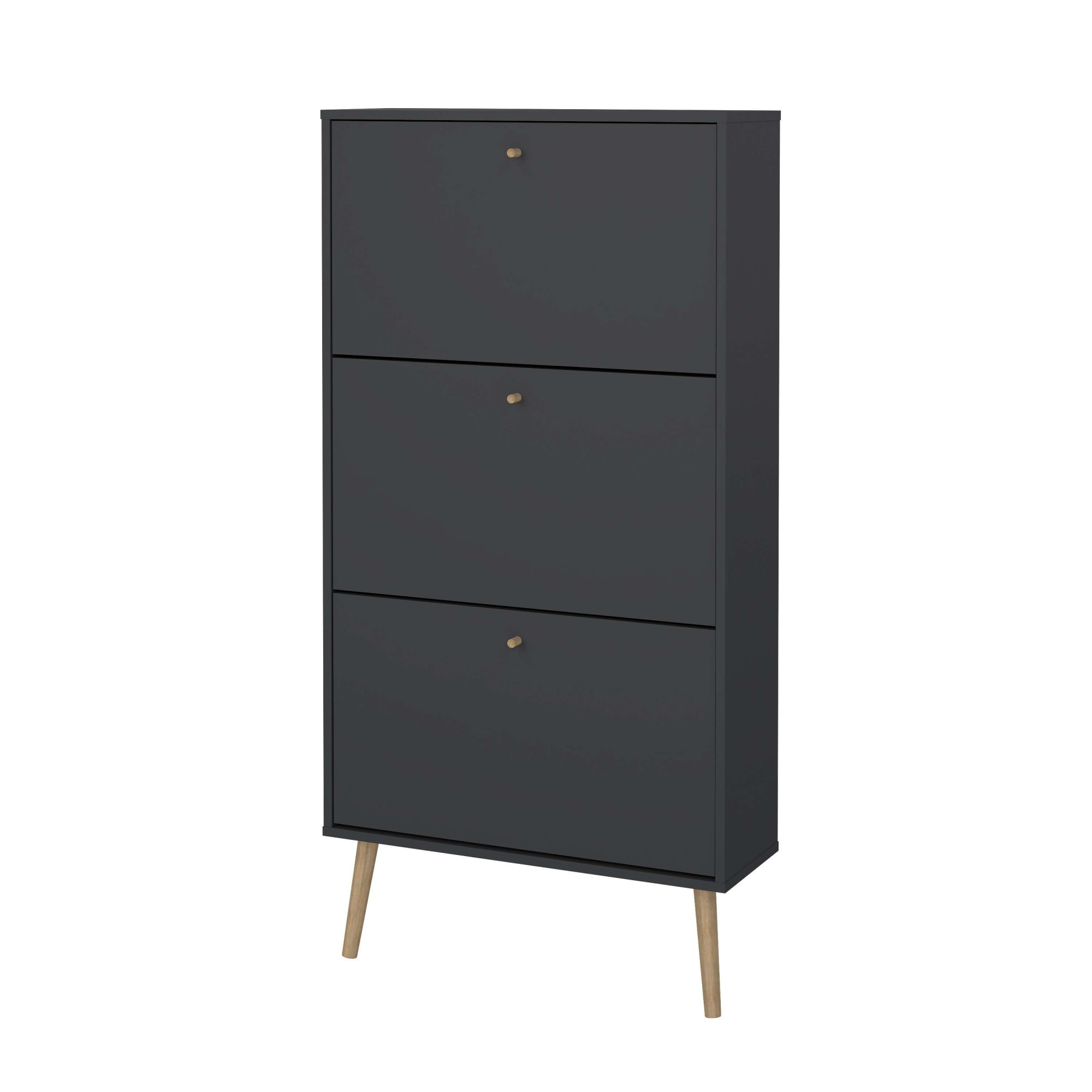 andas Schuhschrank »Bodo, Schuhkipper, Schuhregal,«, Breite 70 cm,ca. 18 Paar Schuhe, 3 Klappen, Beine, Griffe Massivholz
