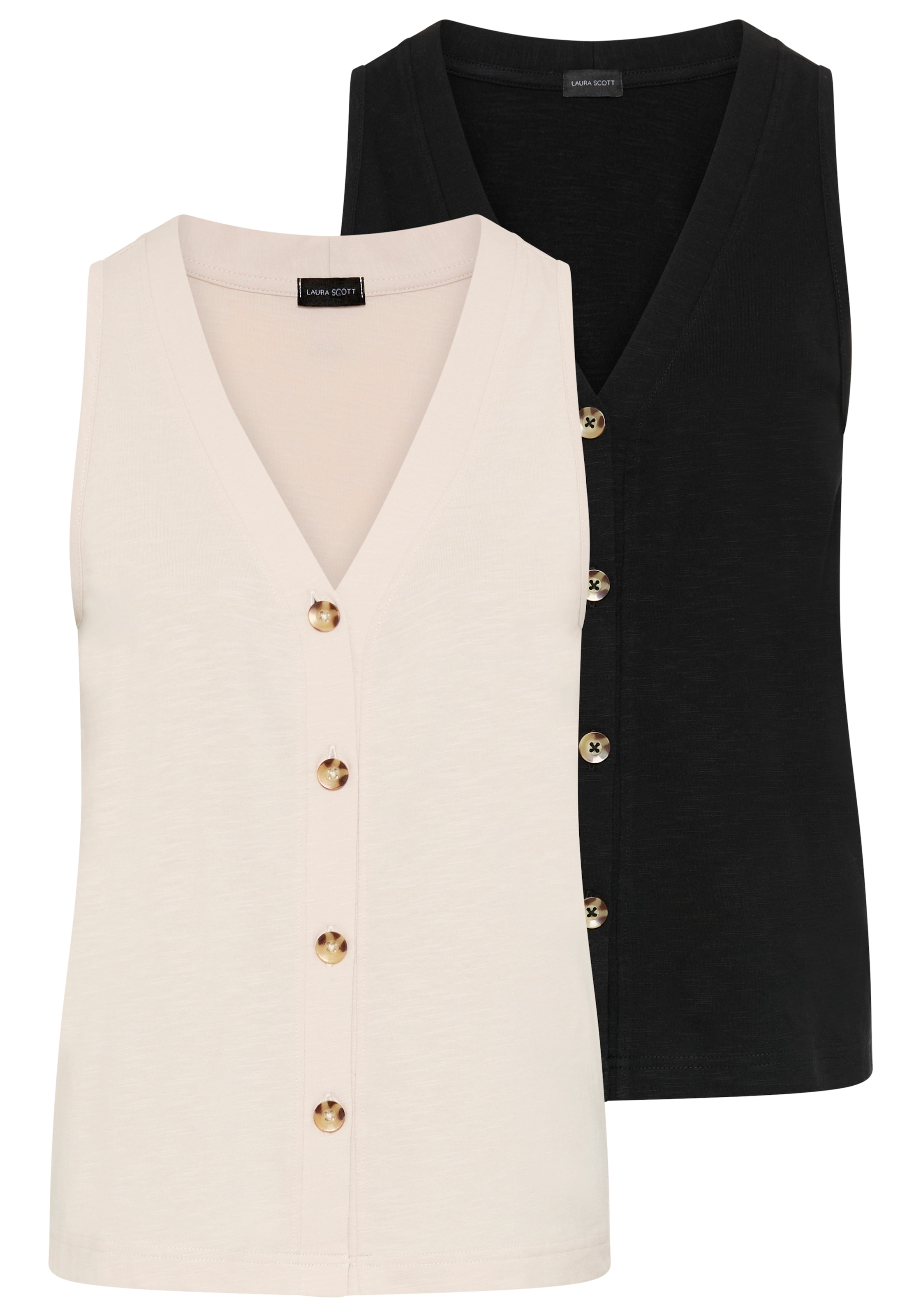 Laura Scott Tanktop 2er-Pack, mit modischer Knopfleiste günstig online kaufen