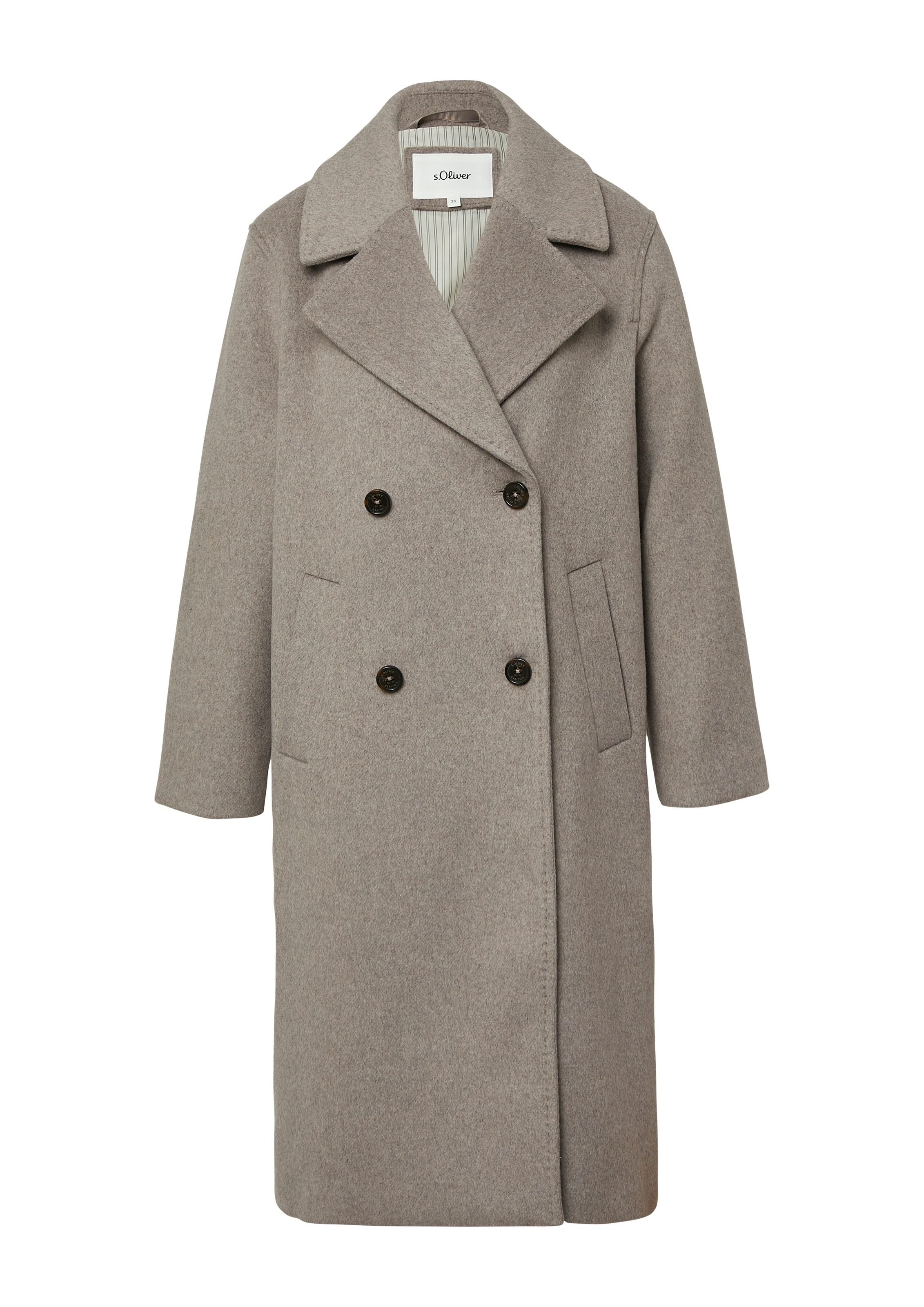 Thumbnail - s.Oliver Wollmantel mit Reverskragen und doppelter Knopfleiste