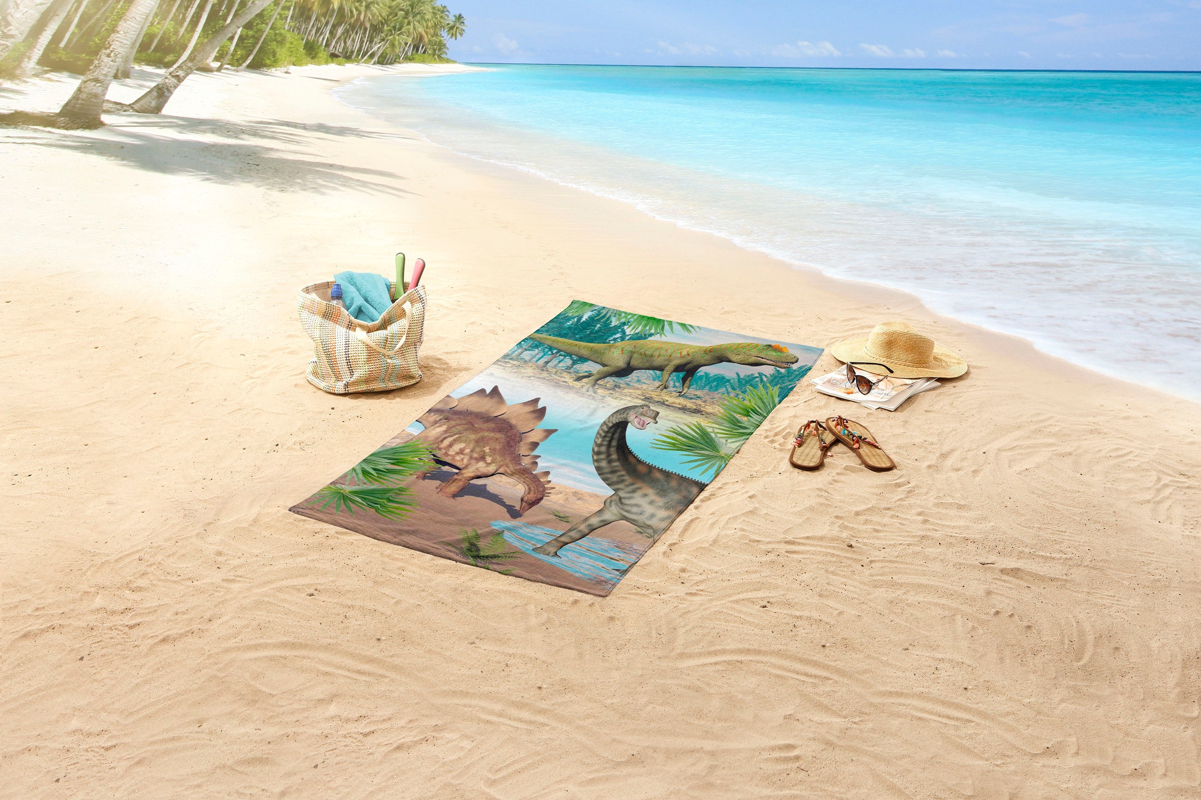 good morning Strandtuch "Dino" 100% Mikrofaser, 75x150, Schnelltrocknend, K günstig online kaufen