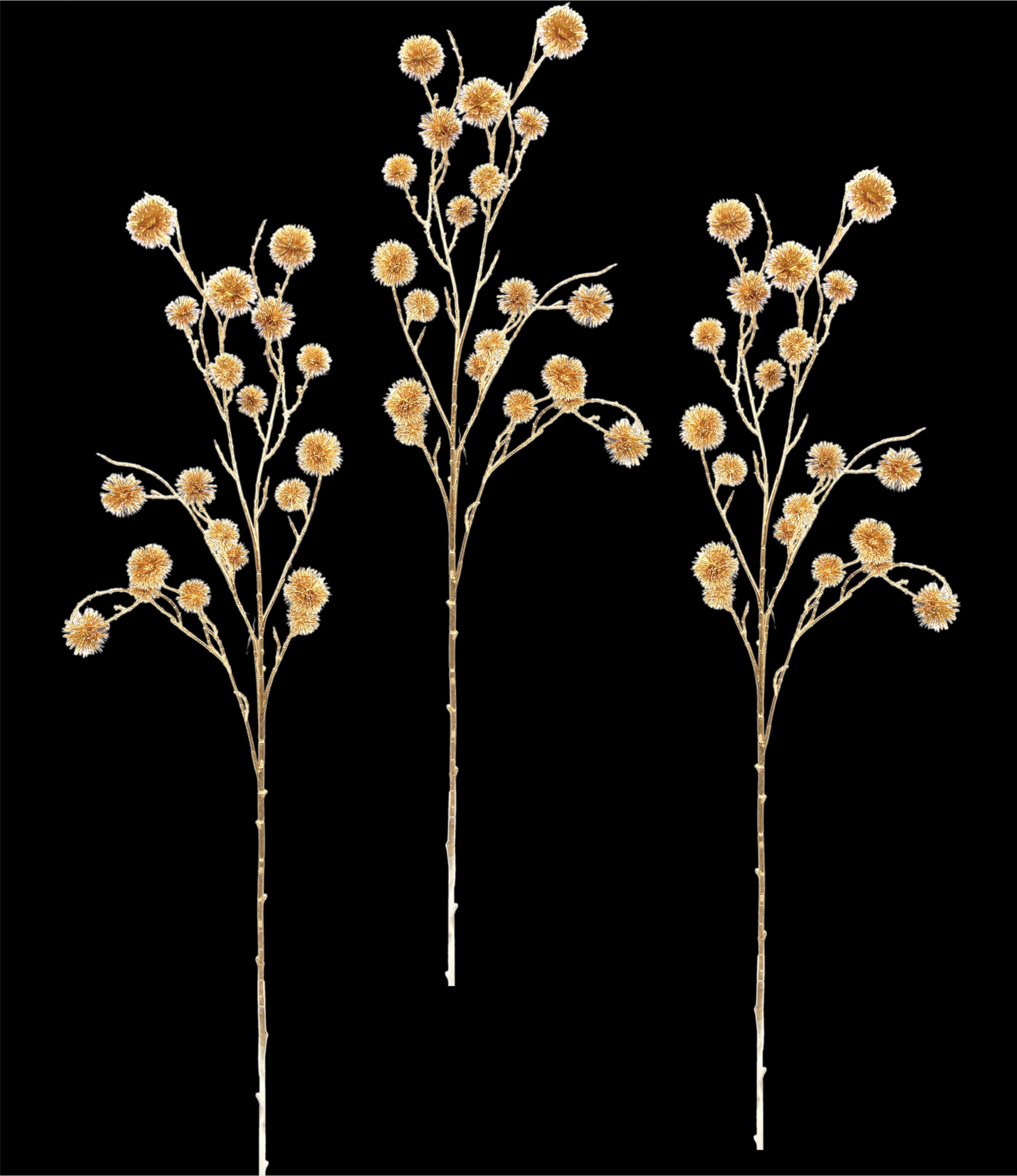 I.GE.A. Kunstblume "Distel", Künstlicher Mini Distelzweig, gold Metallic, 3 günstig online kaufen