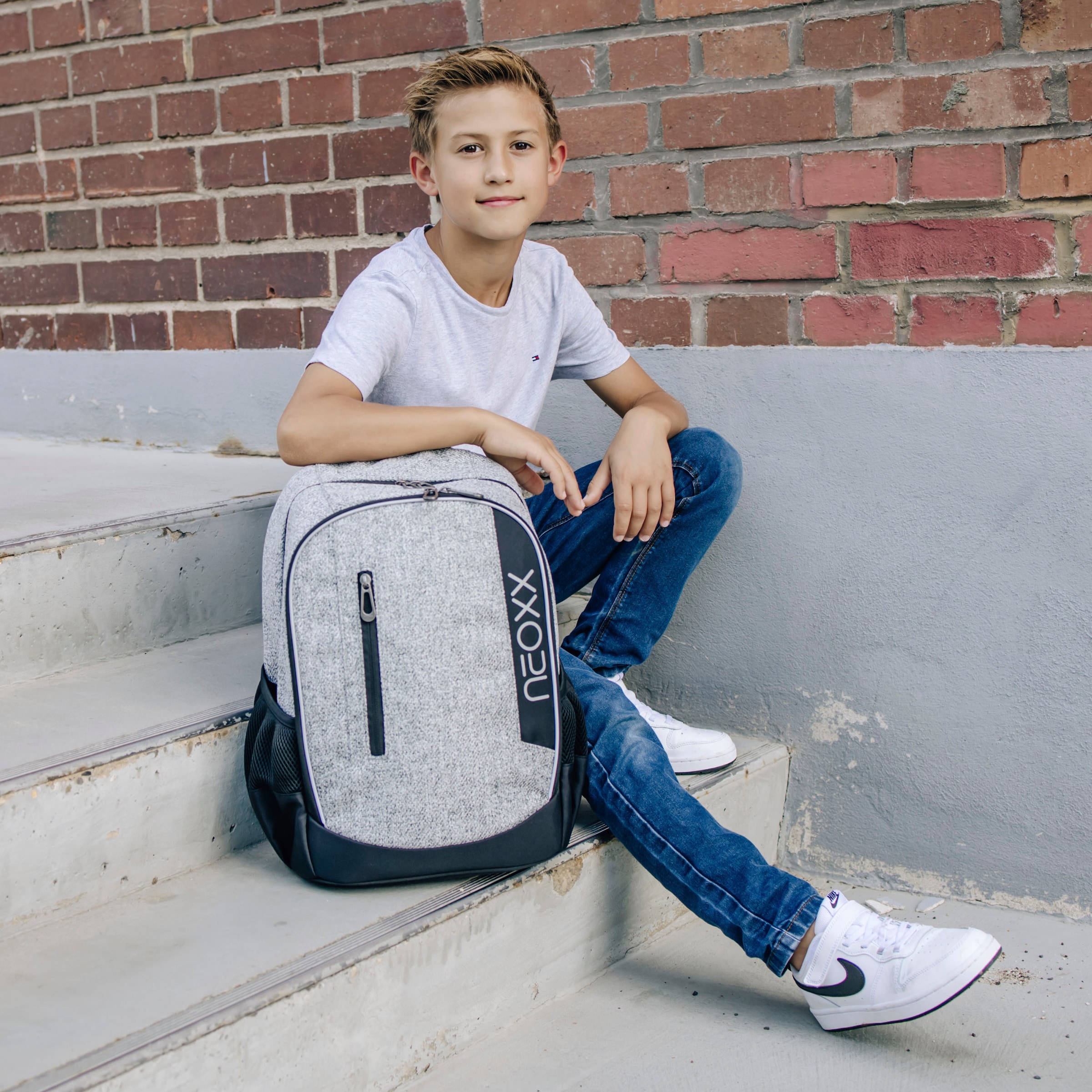 neoxx Schulrucksack »Flow, Wool the World«, teilweise aus recyceltem Material