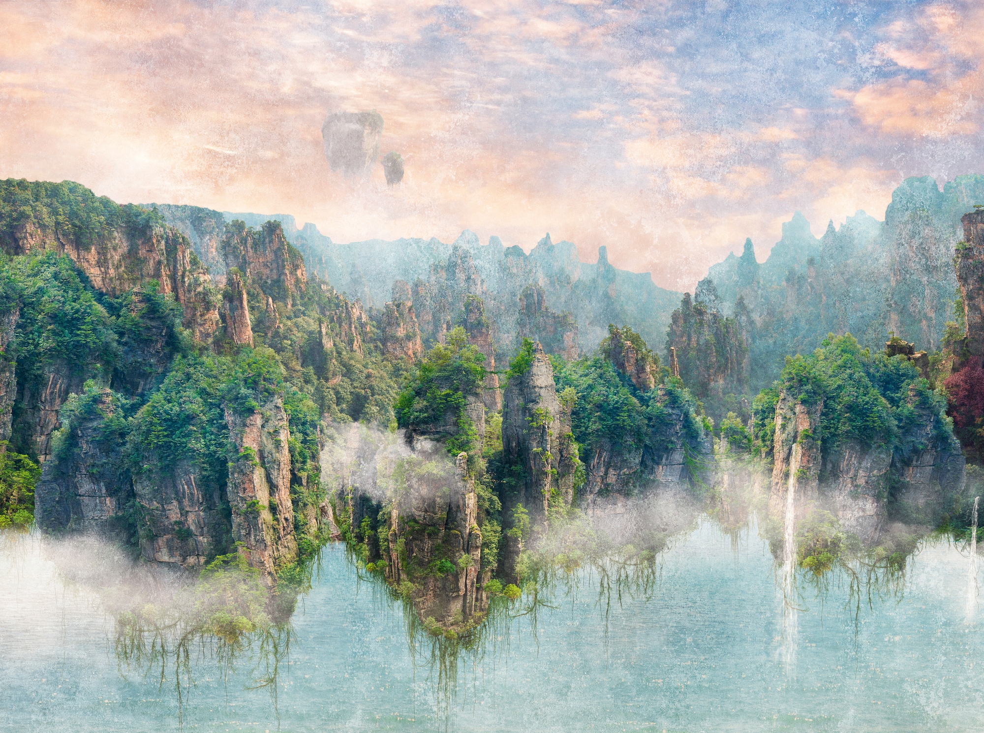 living walls Fototapete »THE WALL III Landschaft Tapete Motivtapete Berge Natur«, matt, Vliestapete Himmel für Schlafzimmer Küche Wohnzimmer Landschaft Design