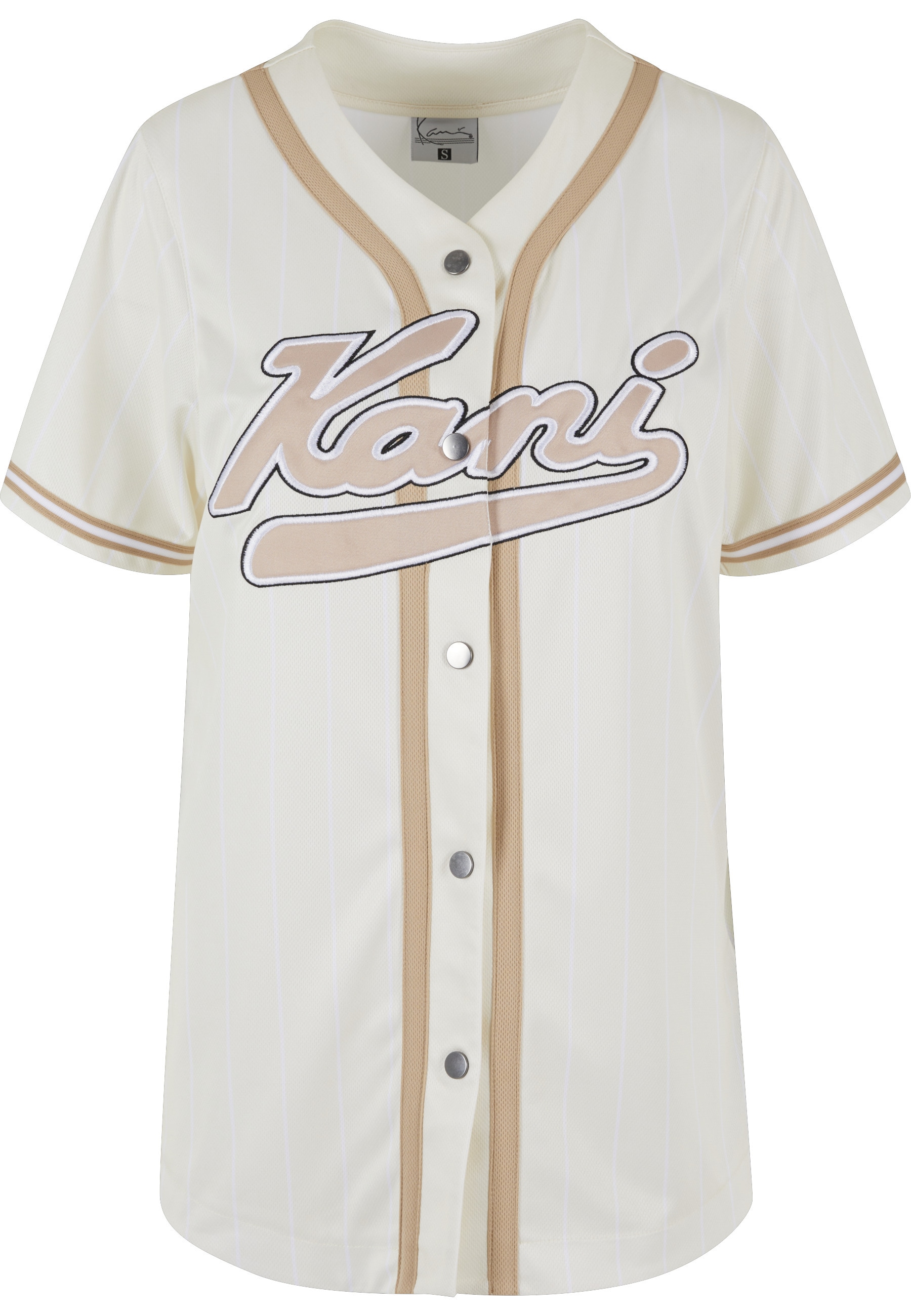 KARL KANI Damen Langarmhemd "Karl Kani Damen", beige, Gr. S, 100% Polyester, Hemden