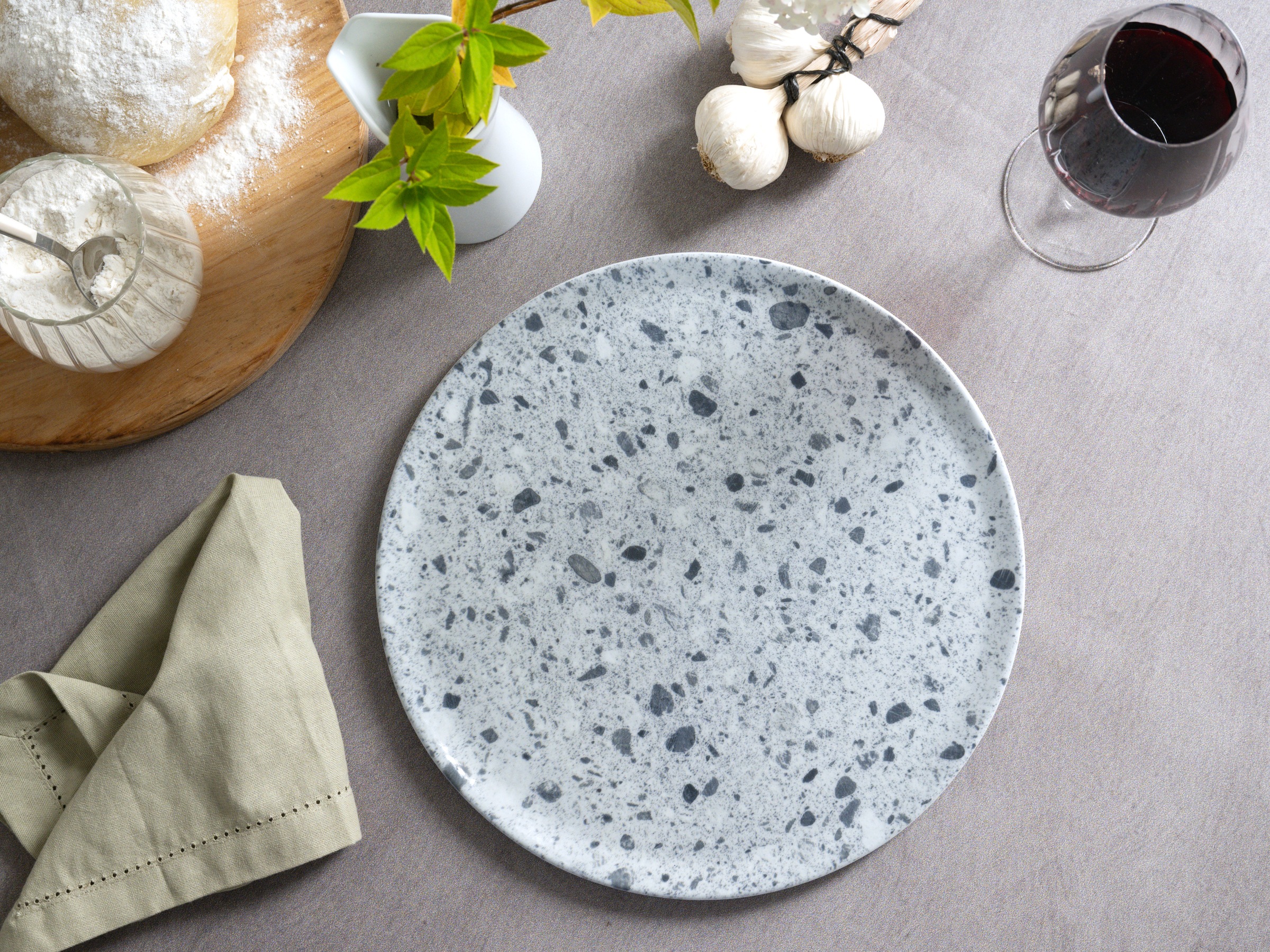 CreaTable Pizzateller »Stone Collection Florenz, Teller-Set, 4-tlg.« Italienische Eleganz, Vielseitig einsetzbar