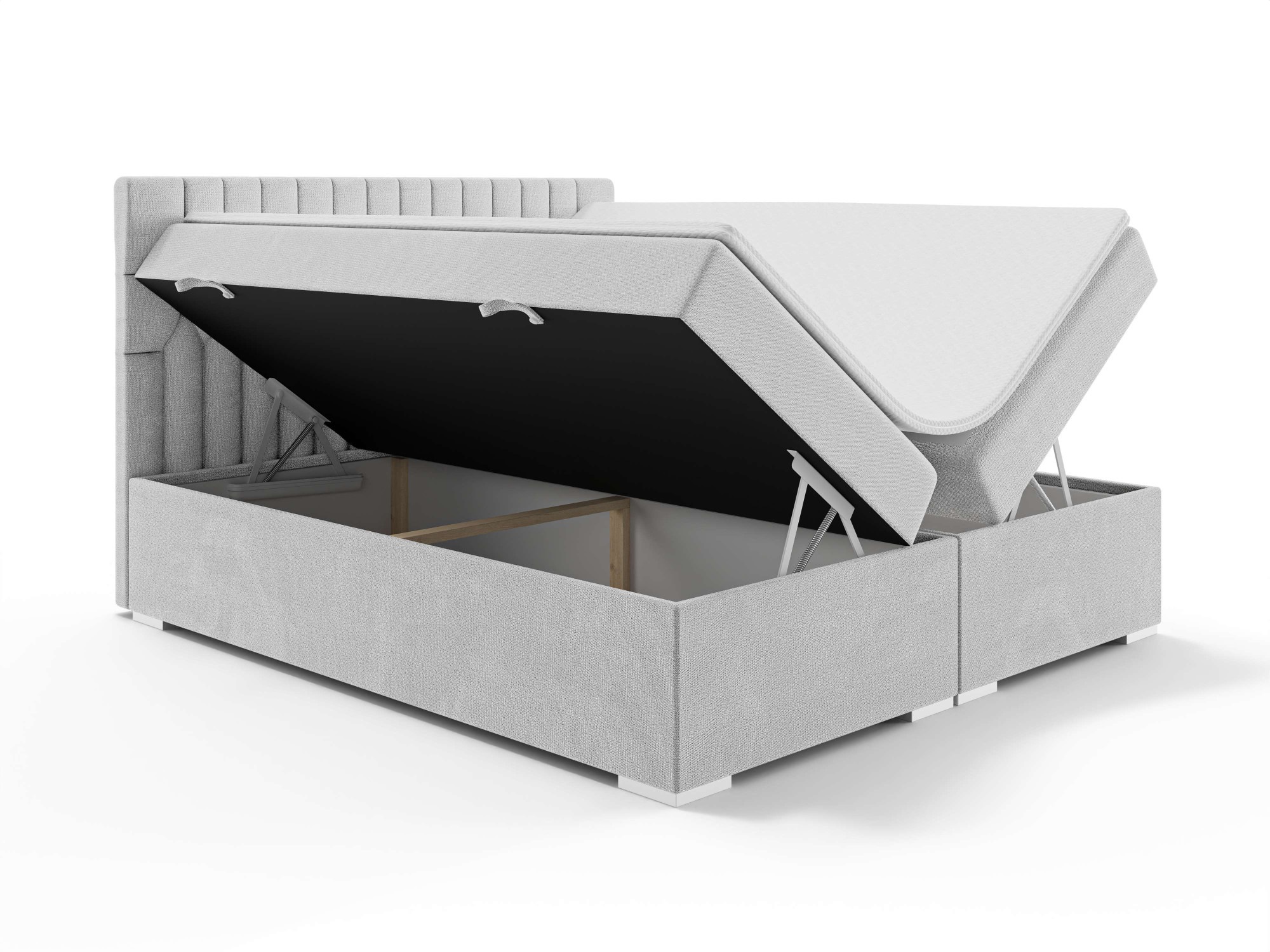 Leonique Polsterbett »ALIY mit Matratze und Topper, in 3 Breiten (140, 160 und 180 cm)«, Boxspringbett mit Kopfteil, Bettkasten, Matratze (BFK/TFK) und Topper