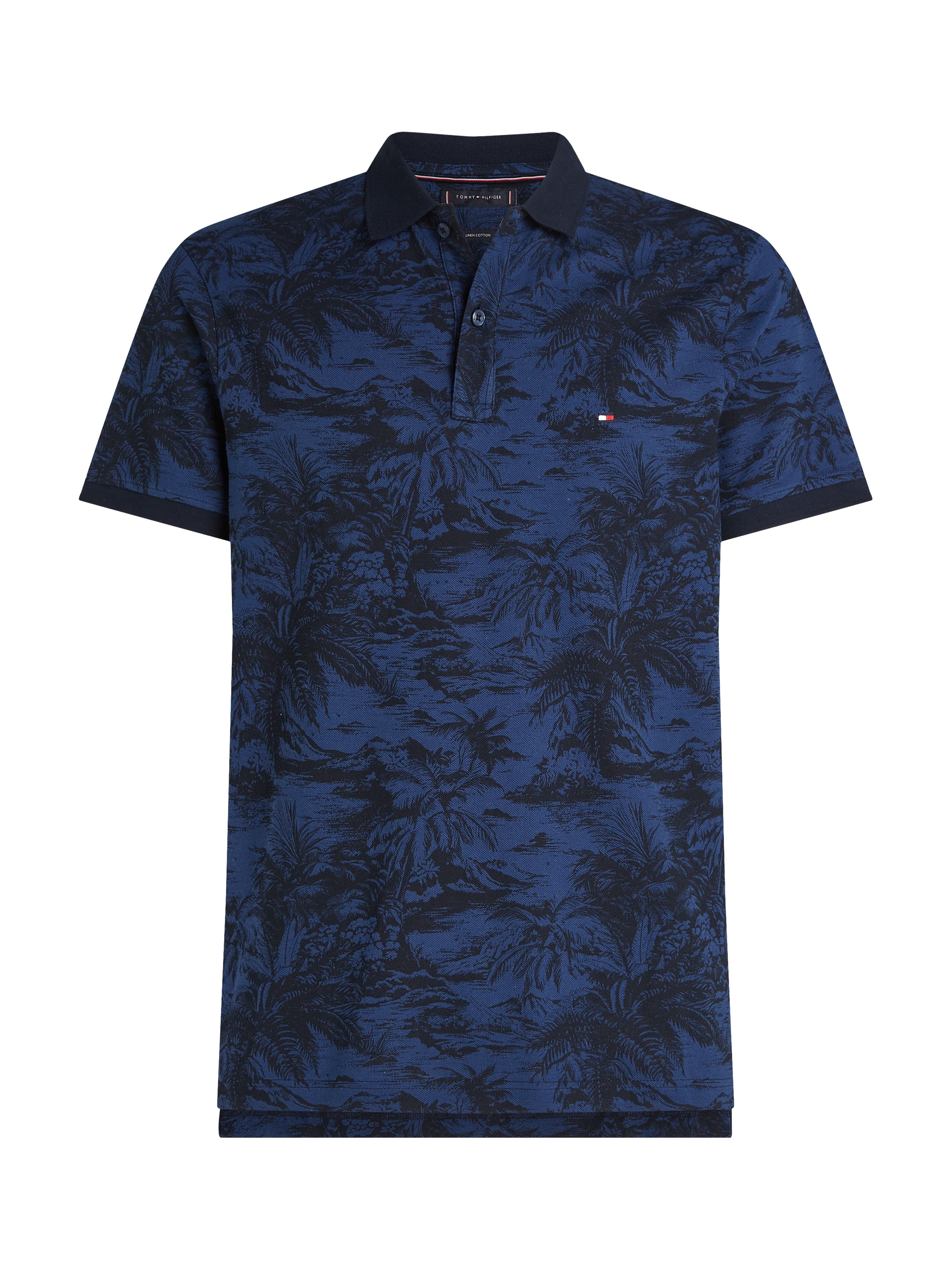 Tommy Hilfiger Poloshirt »ALL OVER PRINT LINEN REG POLO«, mit Palmenprint
