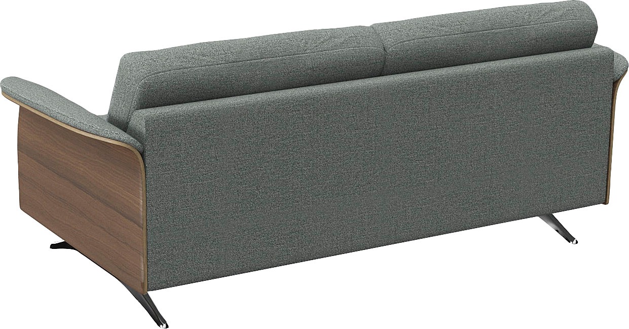 FLEXLUX 2,5-Sitzer »Glow Sofa, Couch,«, Premium-Sitz: Kaltschaum & Federkern, Arml. Walnuss, Fuß Alu