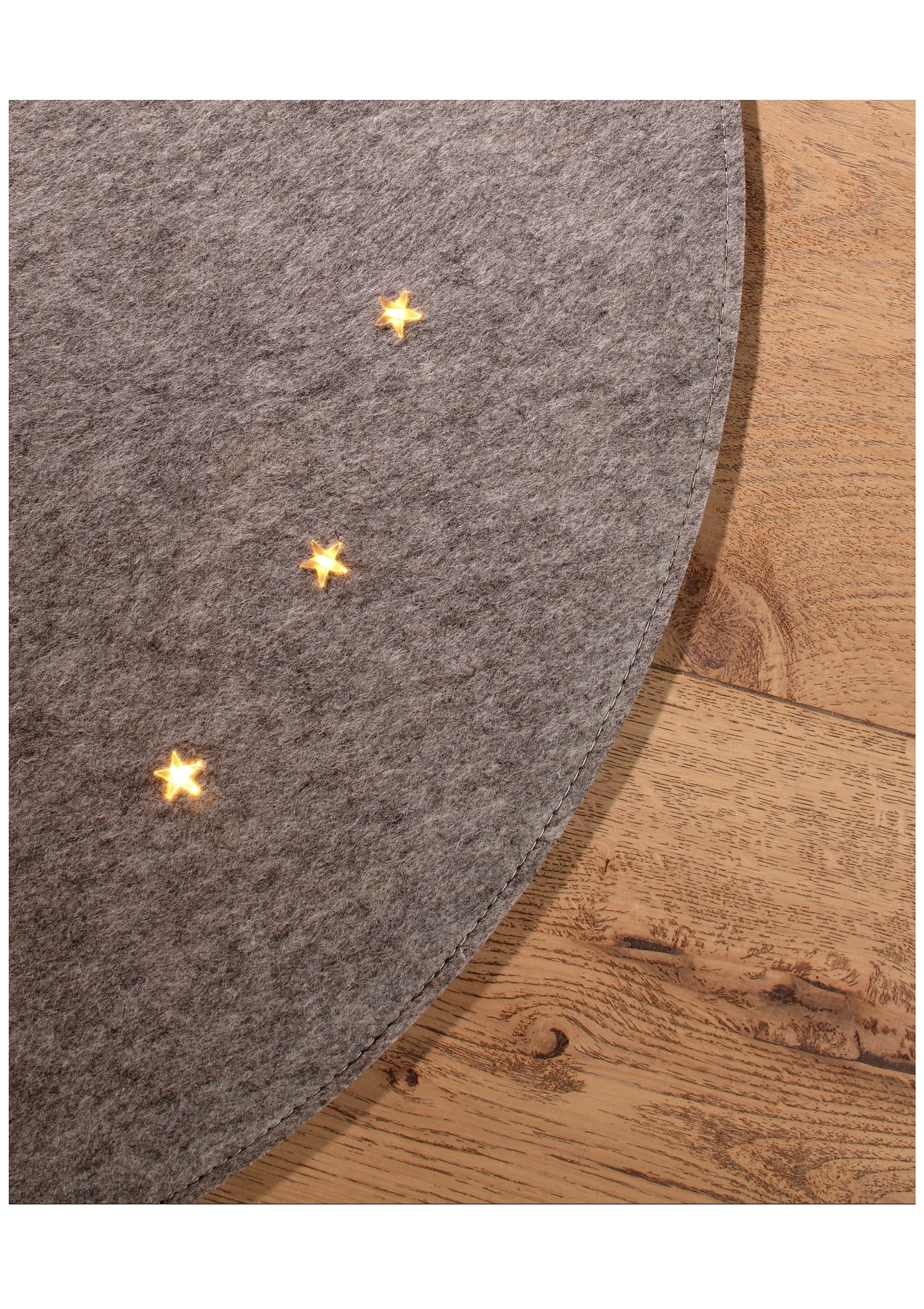 Star-Max Weihnachtsbaumdecke »Filzoptik, Weihnachtsdeko, Christbaumschmuck«, Ø 90 cm, mit LED-Beleuchtung