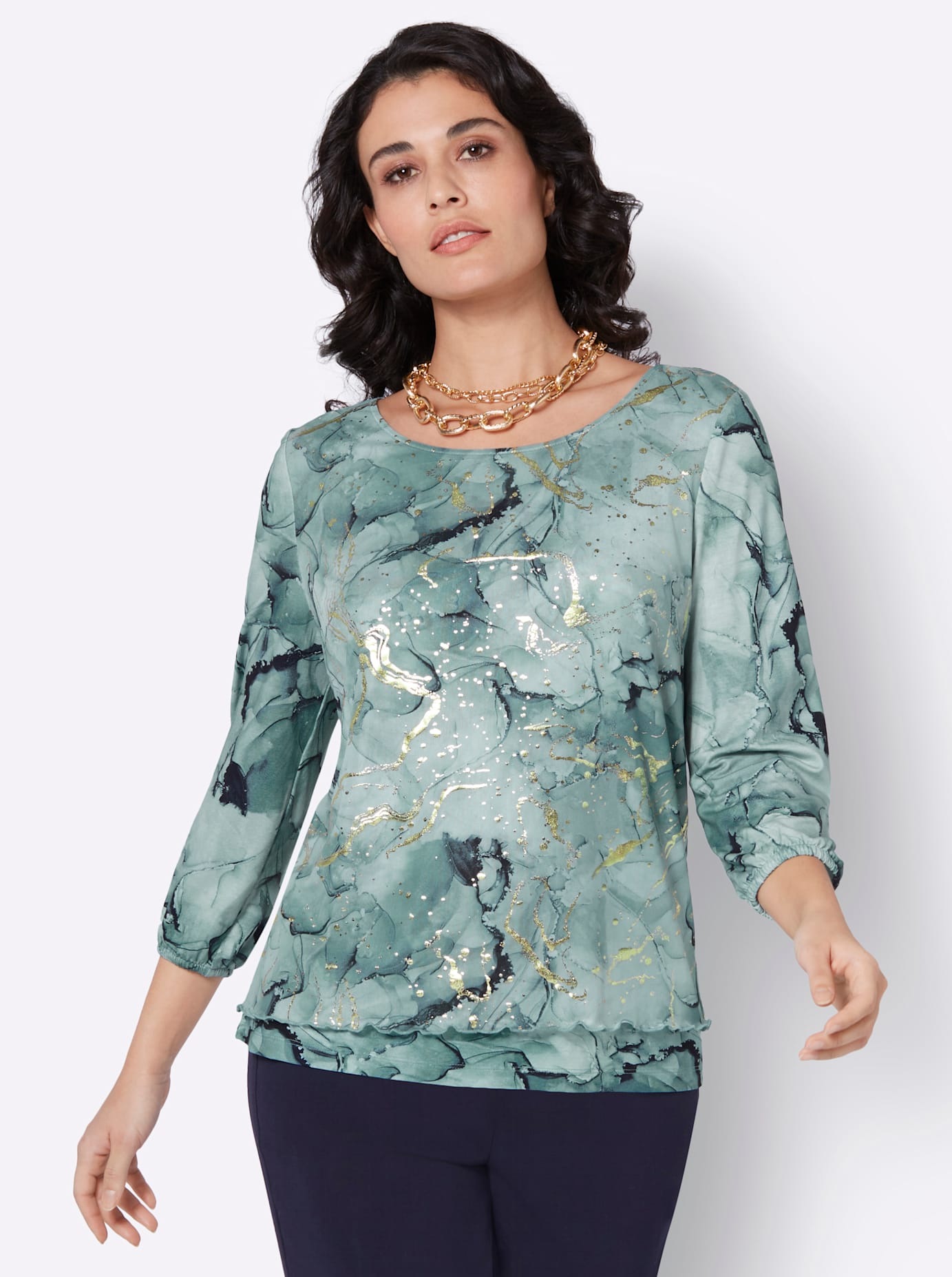 creation L 3/4-Arm-Shirt "Mesh-Shirt", (1 tlg.) günstig online kaufen