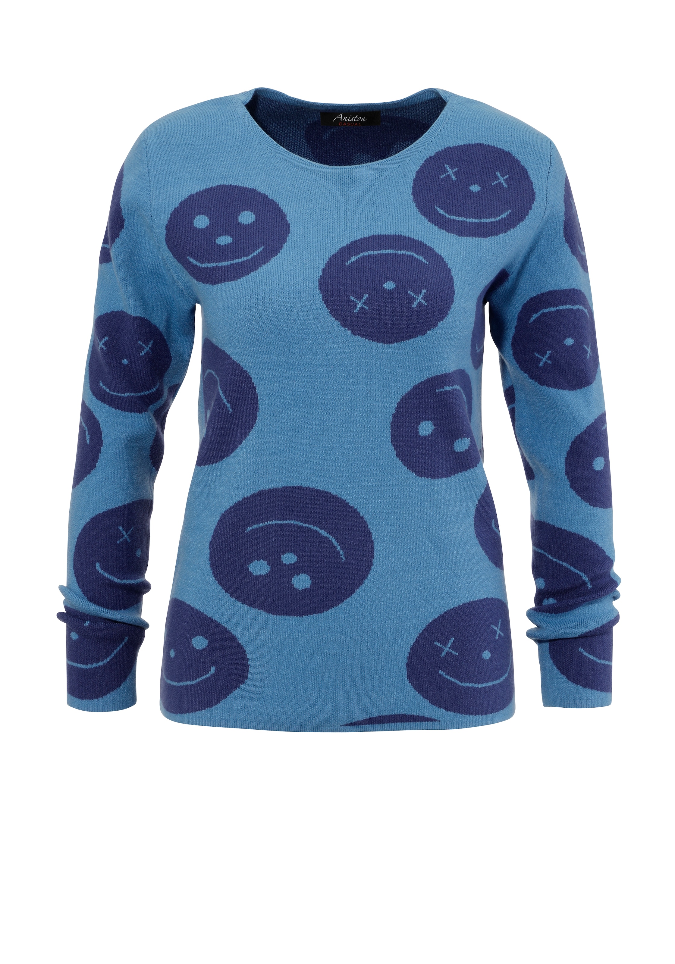 Aniston CASUAL Strickpullover, mit eingestrickten Smileys