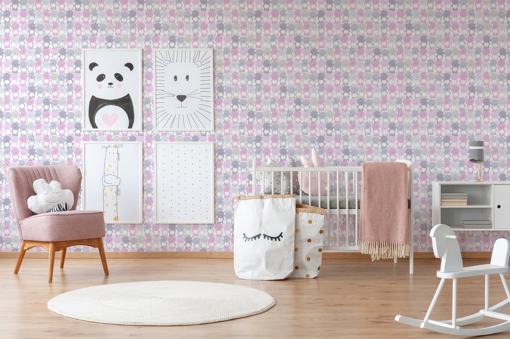 A.S. Création Vliestapete »Little Love«, Motiv-abstrakt-naturalistisch, Kindertapete Tapete Tier Tapeten Kinderzimmer Schlafzimmer Design Büro