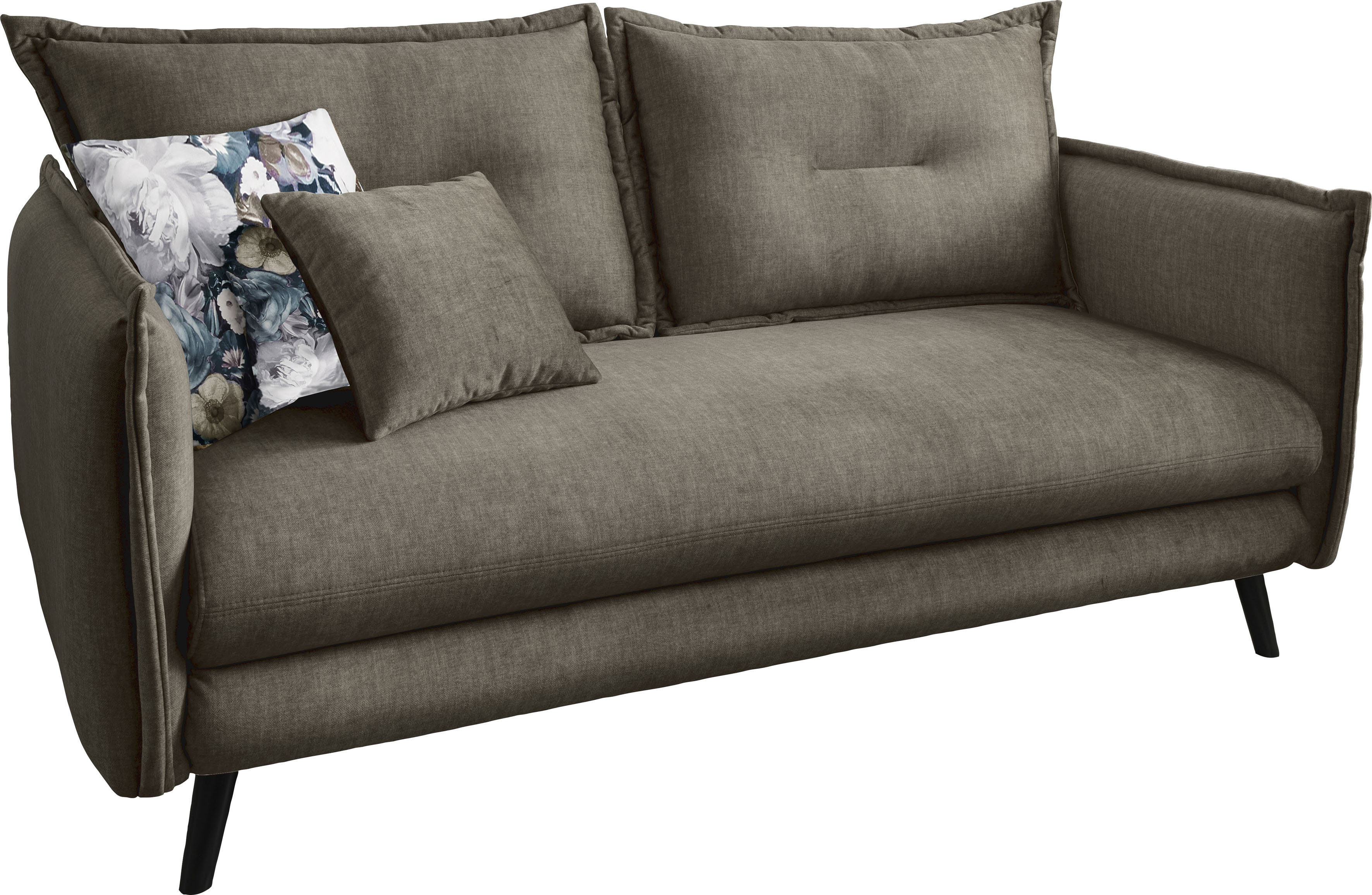 Home affaire 3-Sitzer "Lazio, 183 cm breit, modern und bequem" Velours, Kissen: Microfaser, inkl. Rücken- und Zierkissen