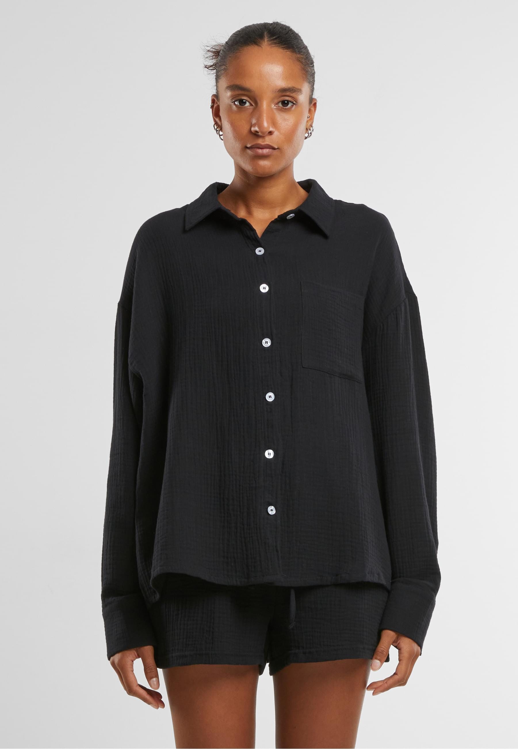 URBAN CLASSICS Klassische Bluse »Urban Classics Ladies Oversized Musselin Blouse«