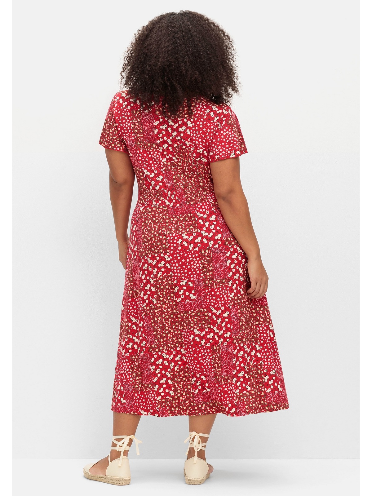 Sheego Jerseykleid »Große Größen«, in Midilänge, mit Blumenprint