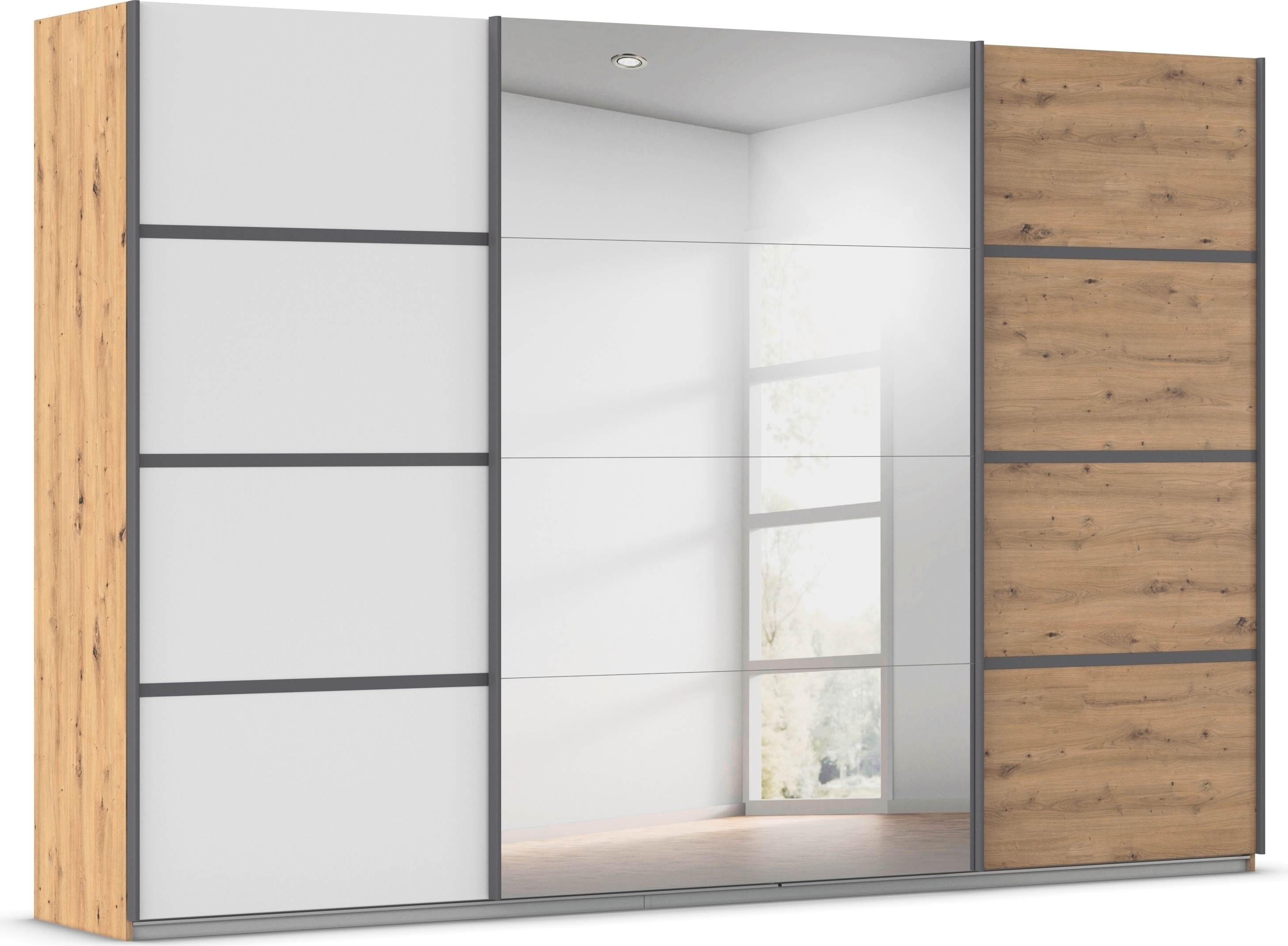 OTTO home Kleiderschrank "Mehrzweckschrank Aktenschrank Möbel Mietswohnung Schlafzimmer AVOLA" 3 verschiedene Ausstattungen BASIC/CLASSIC/PREMIUM (inkl. SOFT-CLOSE), mit eleganten Zierleisten in Chrom, Schwarz oder Weiß MADE IN GERMANY